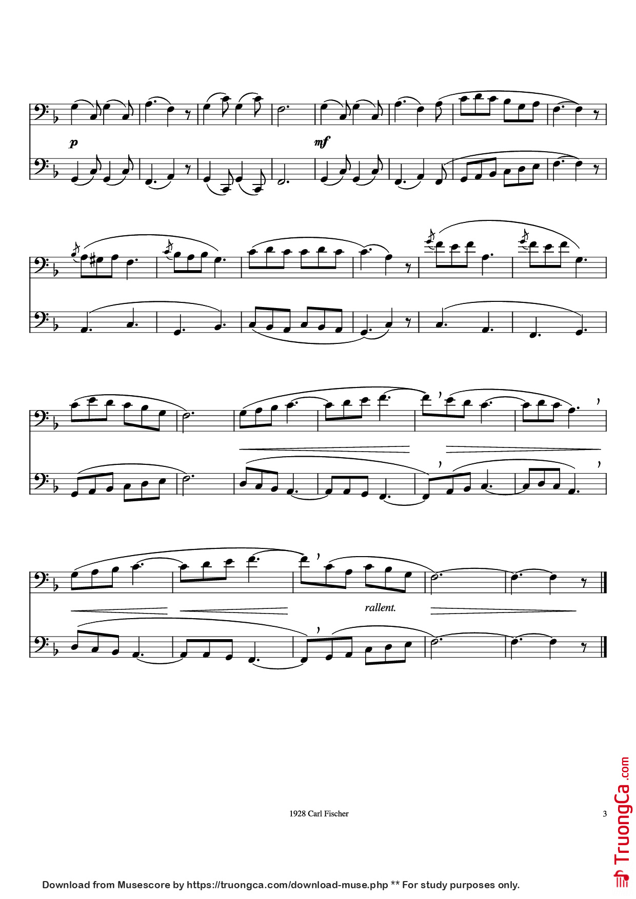 Page 3 of Sheet music PDF Piano Rochut Duet No. 11 Piano - Bordogni/Rochut/Foster