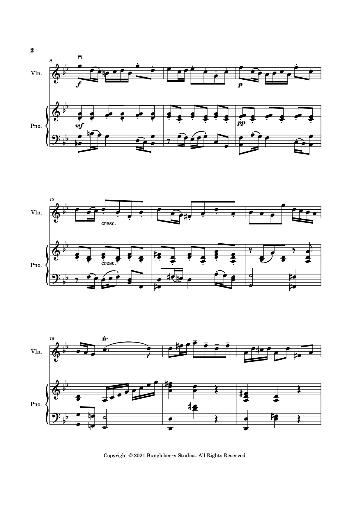 Page 2 of Sheet music PDF Piano Courante from Sonata in G Minor Piano - Henry Eccles