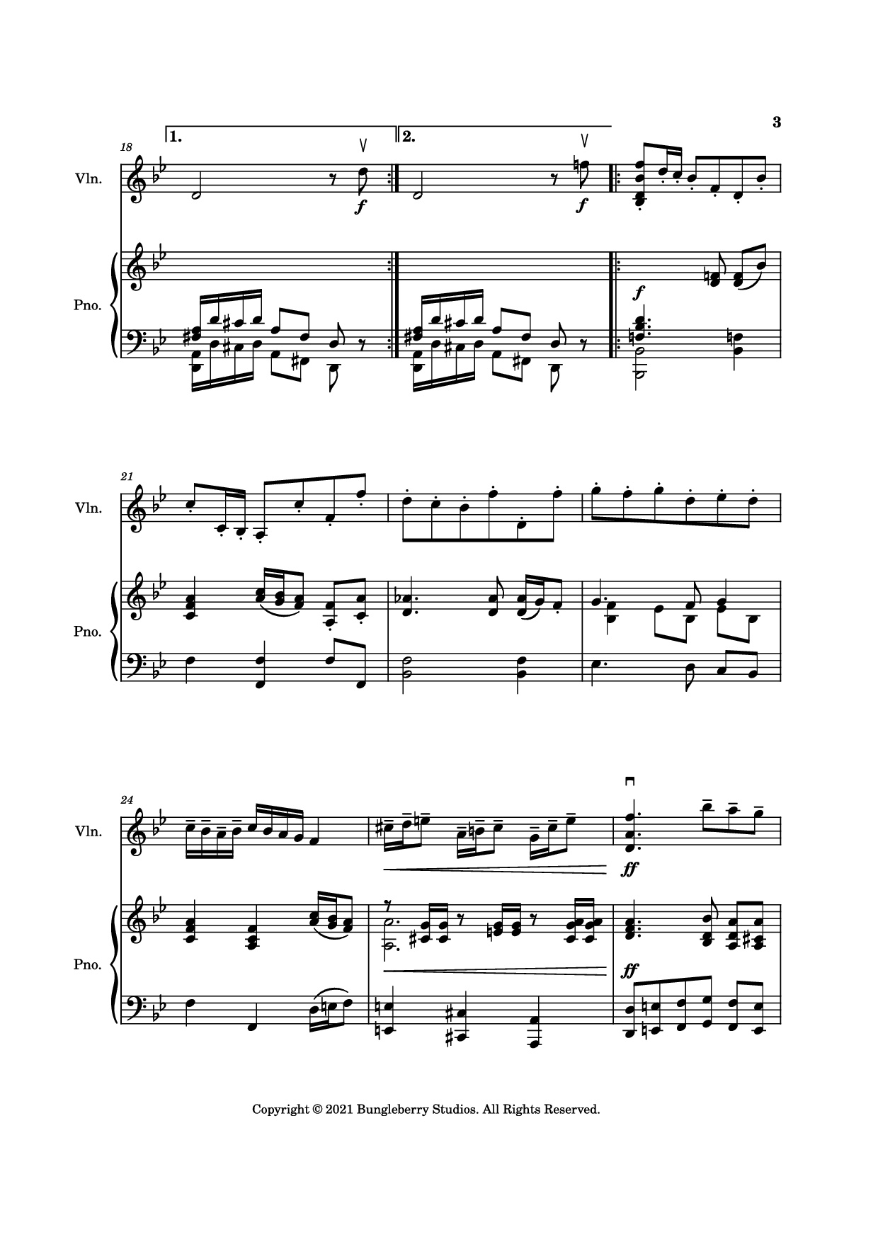 Page 3 of Sheet music PDF Piano Courante from Sonata in G Minor Piano - Henry Eccles