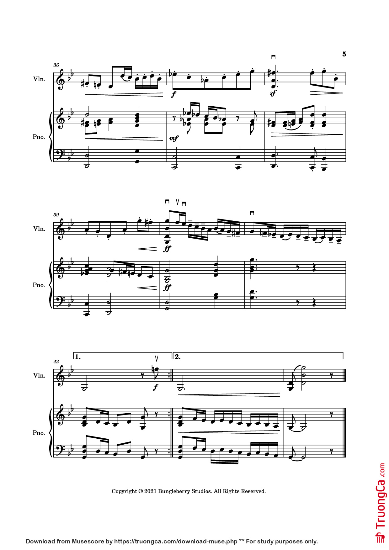 Page 5 of Sheet music PDF Piano Courante from Sonata in G Minor Piano - Henry Eccles