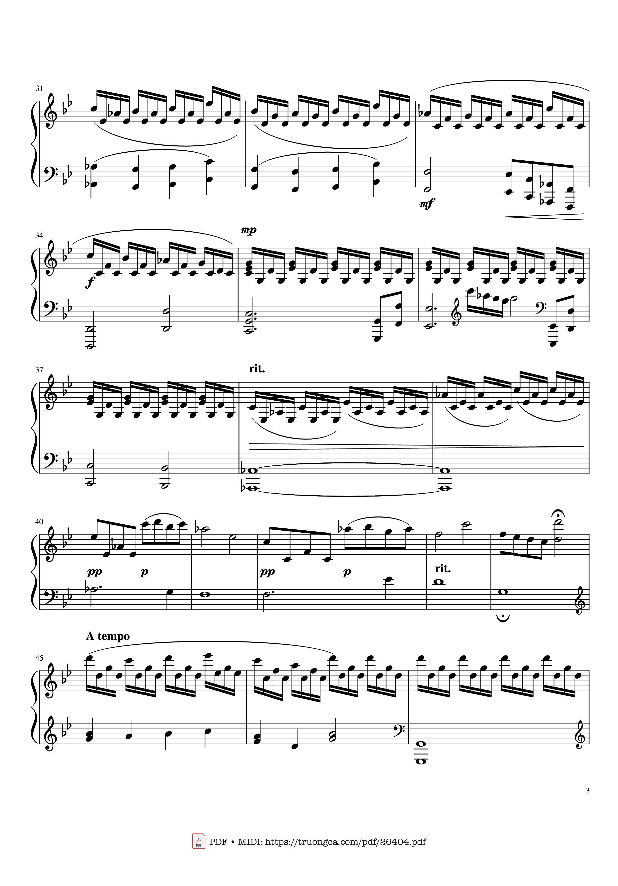 Page 3 of Sheet music PDF Piano Beauty and The Beast Prologue Piano - Composed by Alan Menkin
