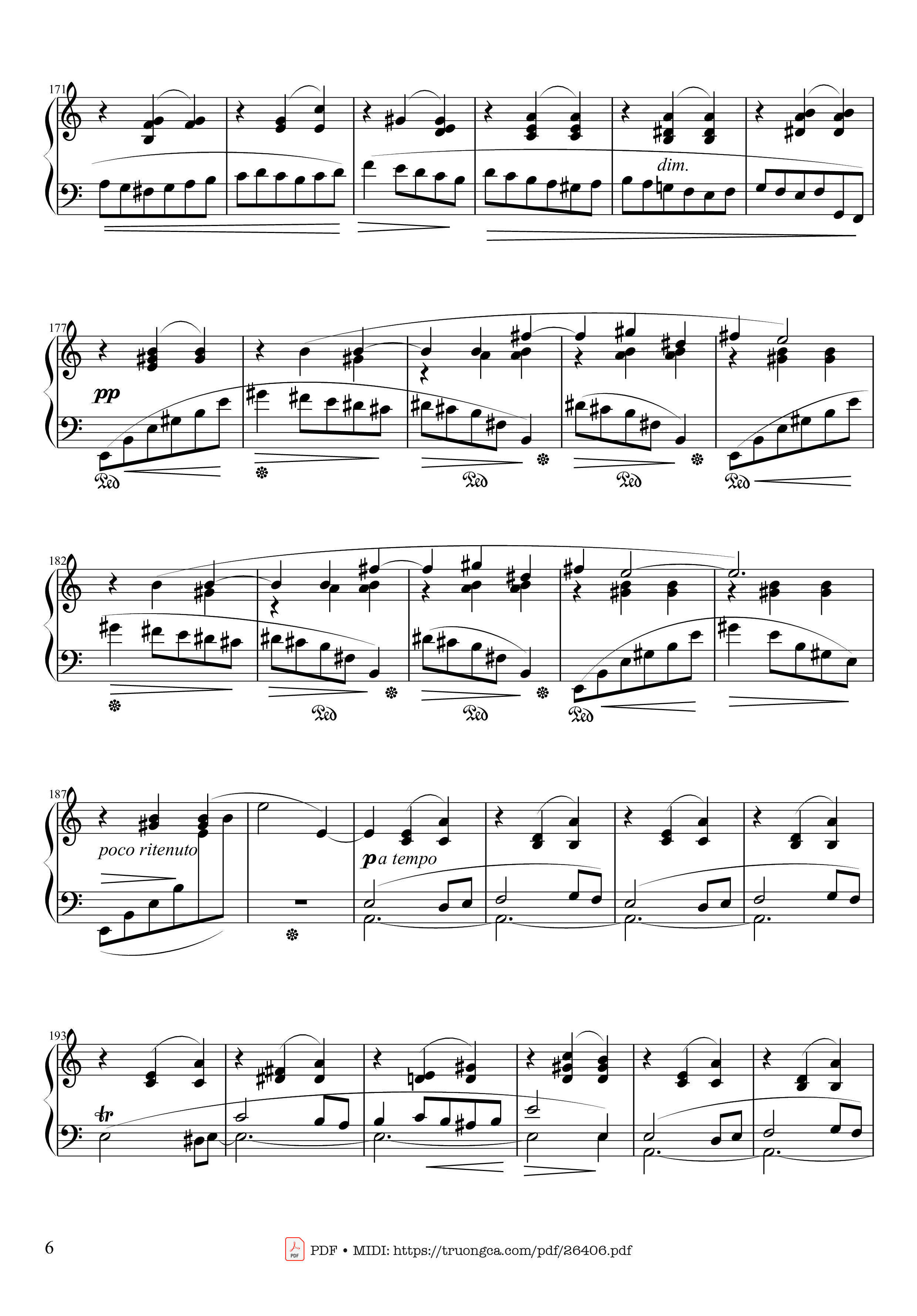 Page 6 of Sheet music PDF Waltz in A Minor, Opus 34 No 2 - Frédéric François Chopin
