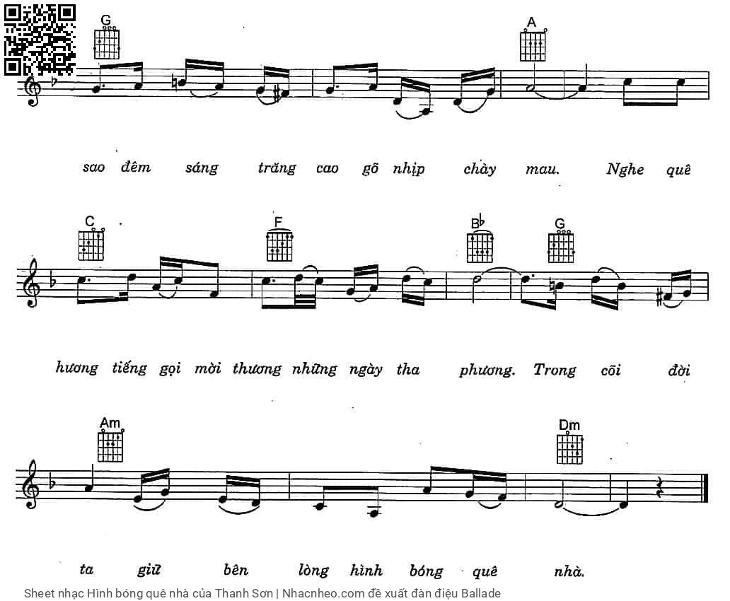 Page 3 of Sheet music PDF Hình bóng quê nhà - Thanh Sơn