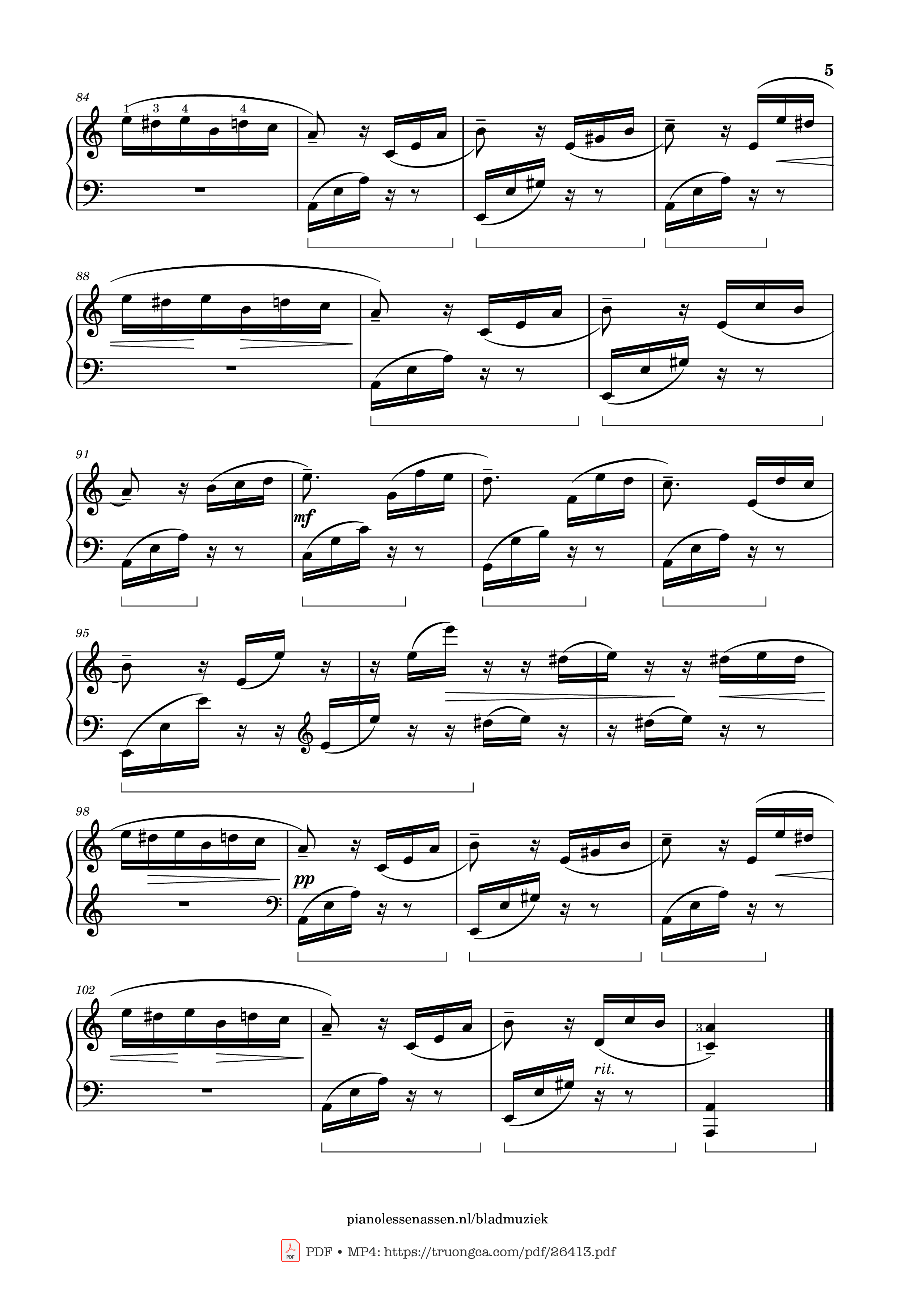 Page 5 of Sheet music PDF Piano Für Elise Piano With fingering - L. van Beethoven