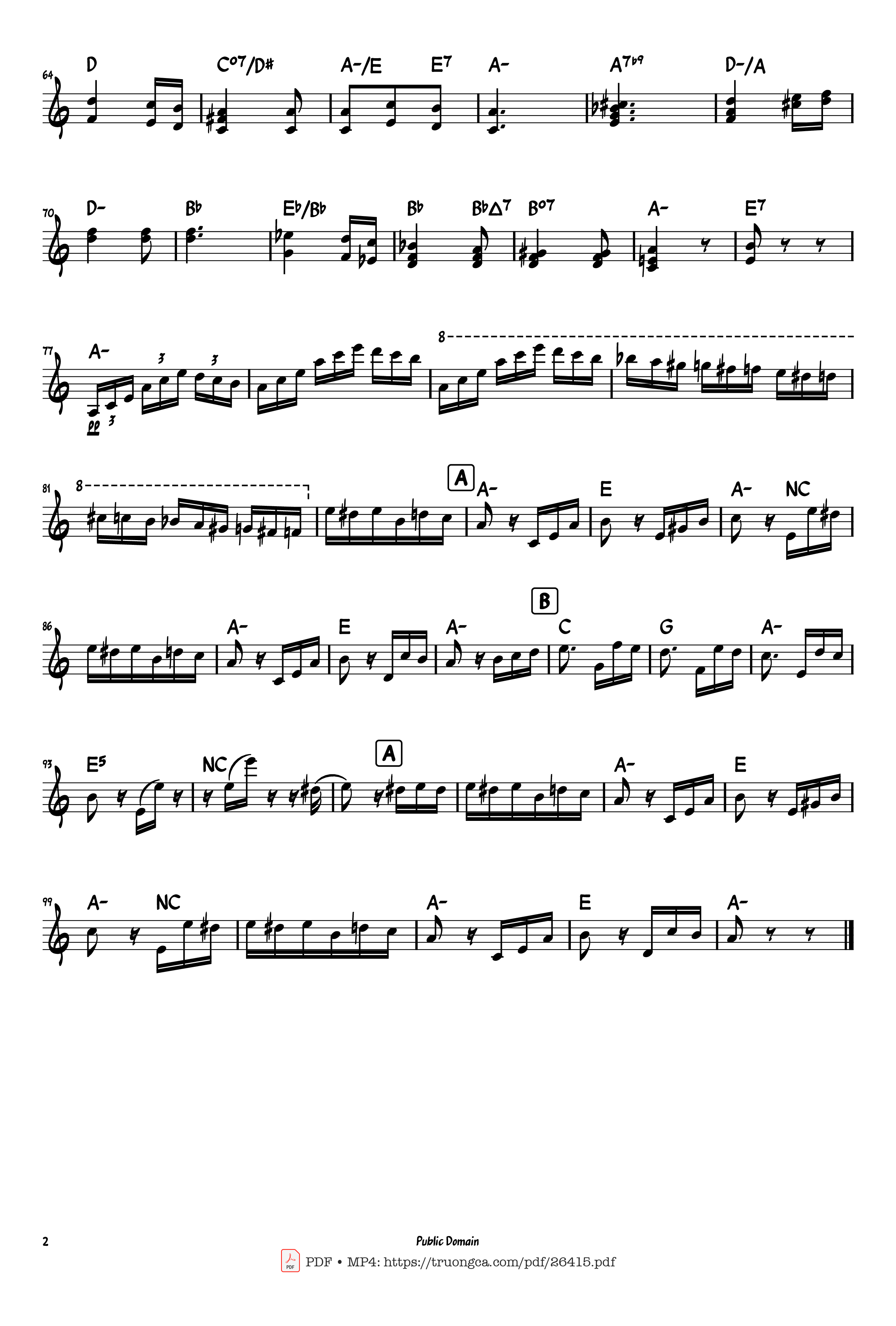 Page 2 of Sheet music PDF Piano Für Elise (Lead sheet) - Ludwig van Beethoven
