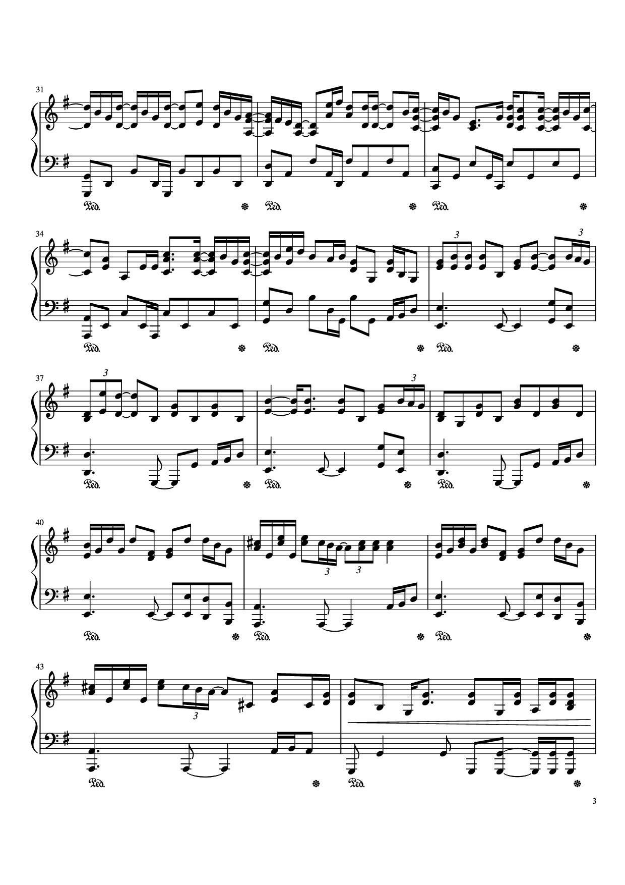 Page 3 of Sheet music PDF WISH YOU WERE HERE Piano - Written by David Gilmour and Roger Waters