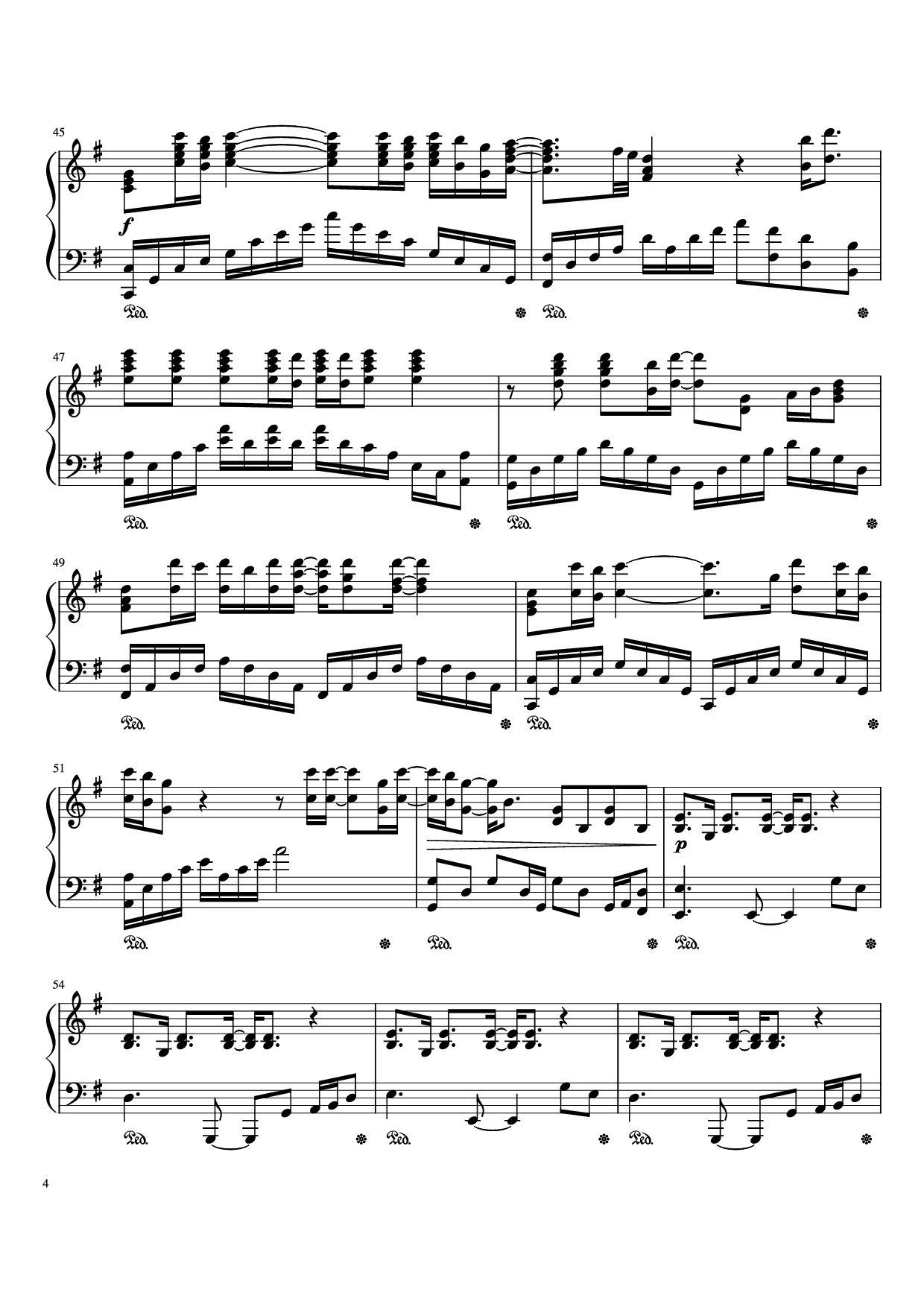 Page 4 of Sheet music PDF WISH YOU WERE HERE Piano - Written by David Gilmour and Roger Waters