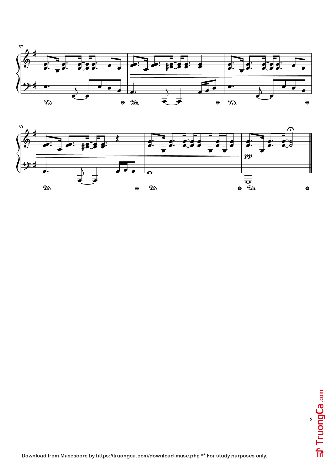 Page 5 of Sheet music PDF WISH YOU WERE HERE Piano - Written by David Gilmour and Roger Waters