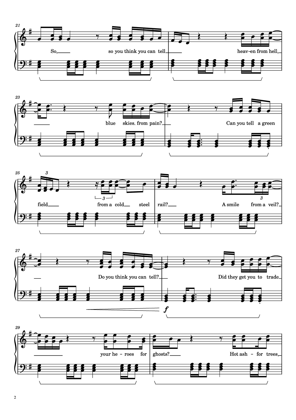Page 2 of Sheet music PDF Piano Wish You Were Here Piano - Pink Floyd