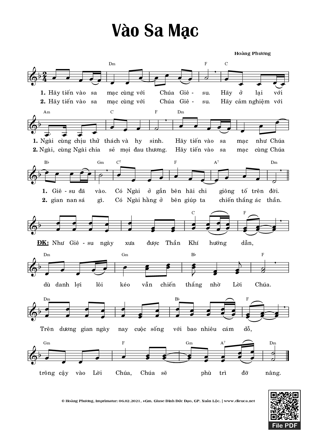 Vào Sa Mạc - Hoàng Phương