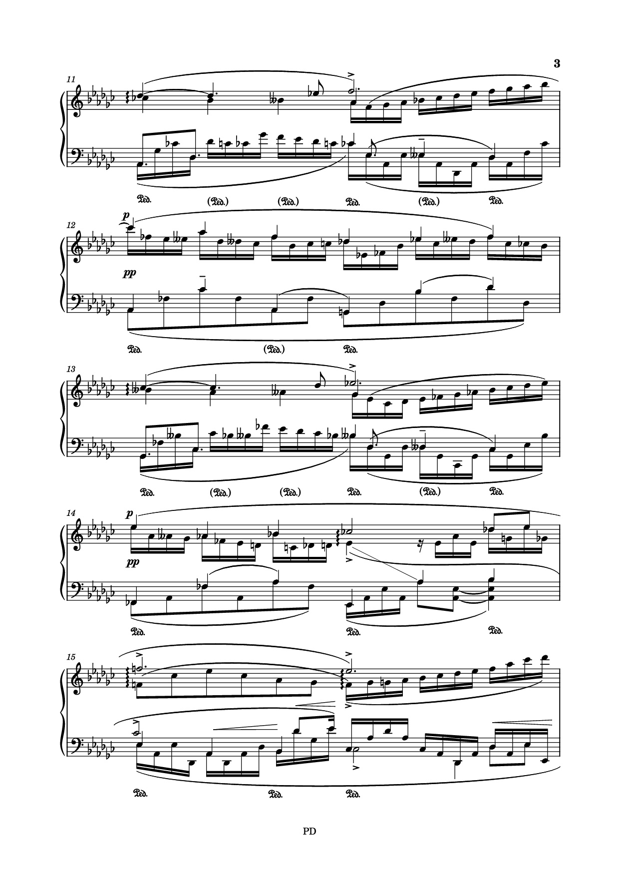 Page 3 of Sheet music PDF Piano Le Cygne Piano - Arranged by