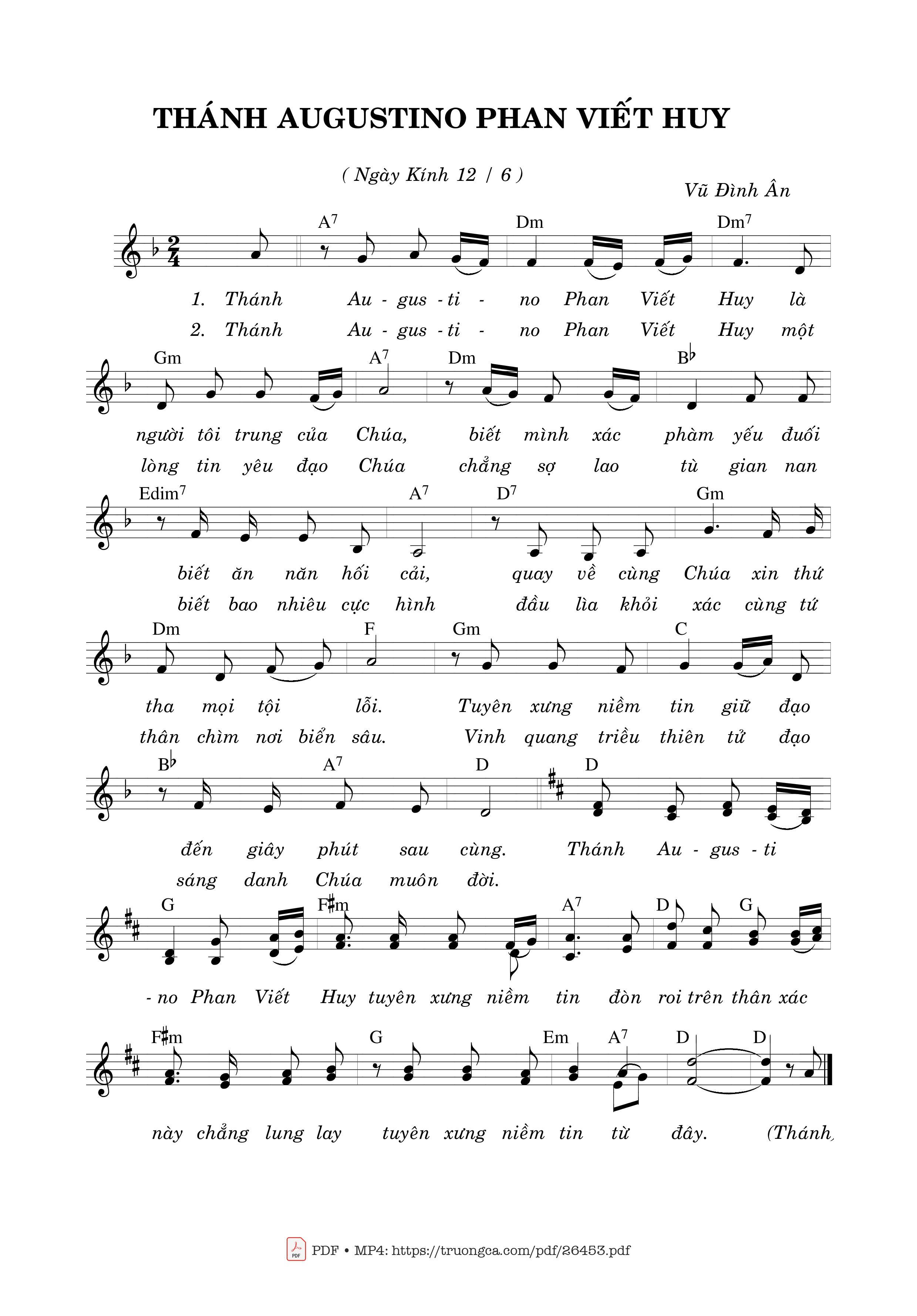 Sheet PDF of Thánh Augustino Phan Viết Huy (12.06)