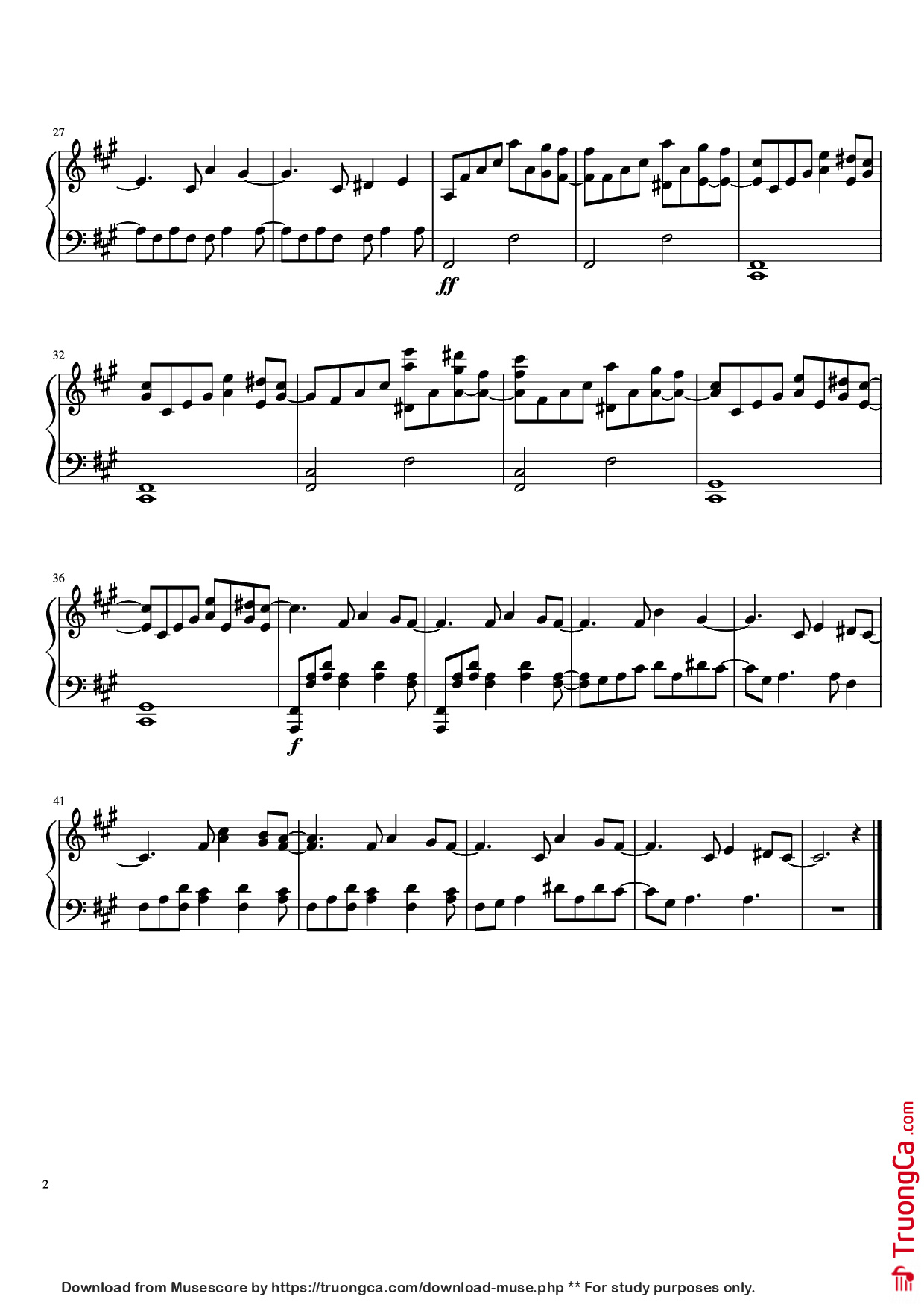 Page 2 of Sheet music PDF Piano Temple of Light Piano - Arrangement by MasterD1429