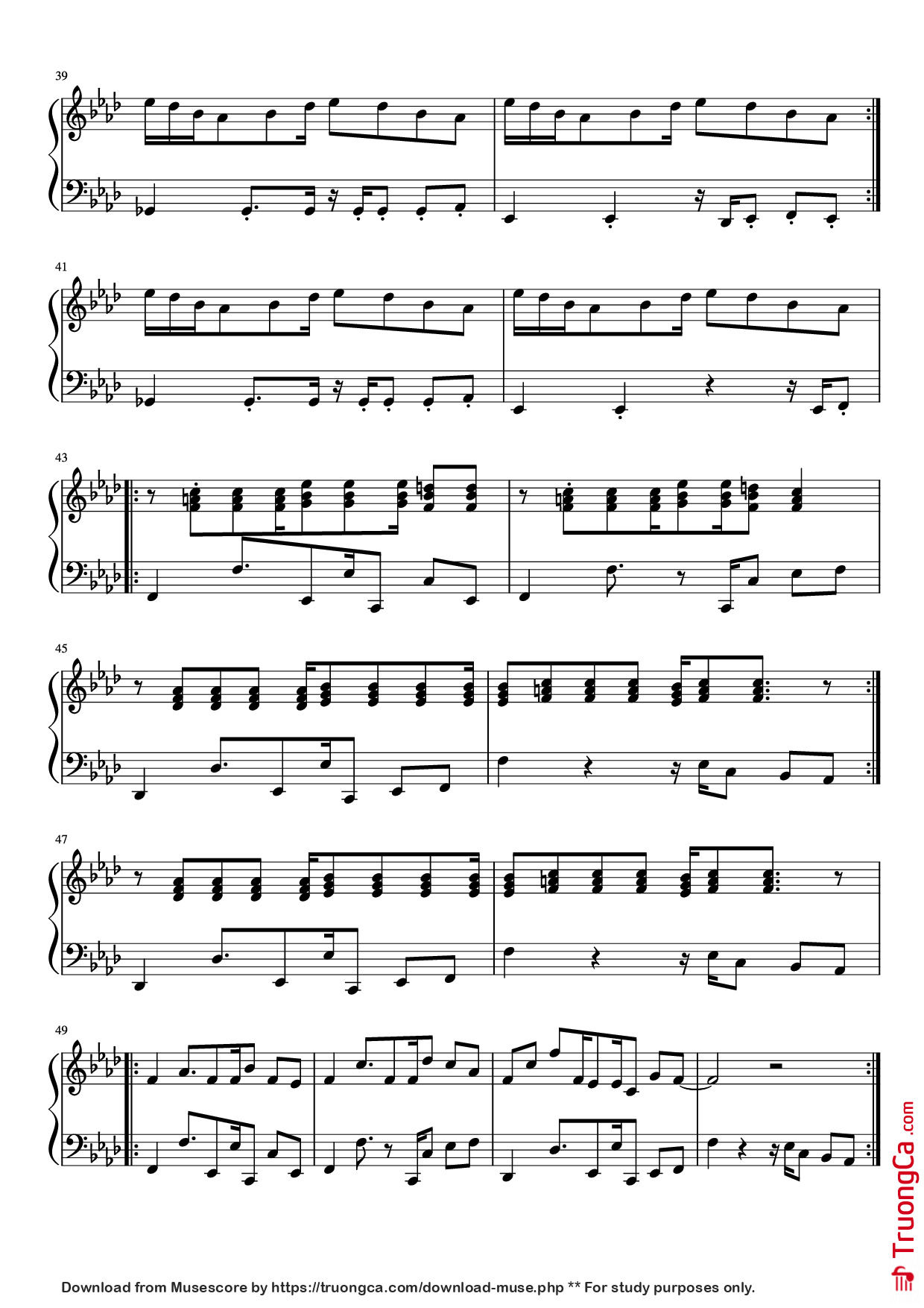 Page 3 of Sheet music PDF Piano Axel F Piano - Harold Faltermeyer