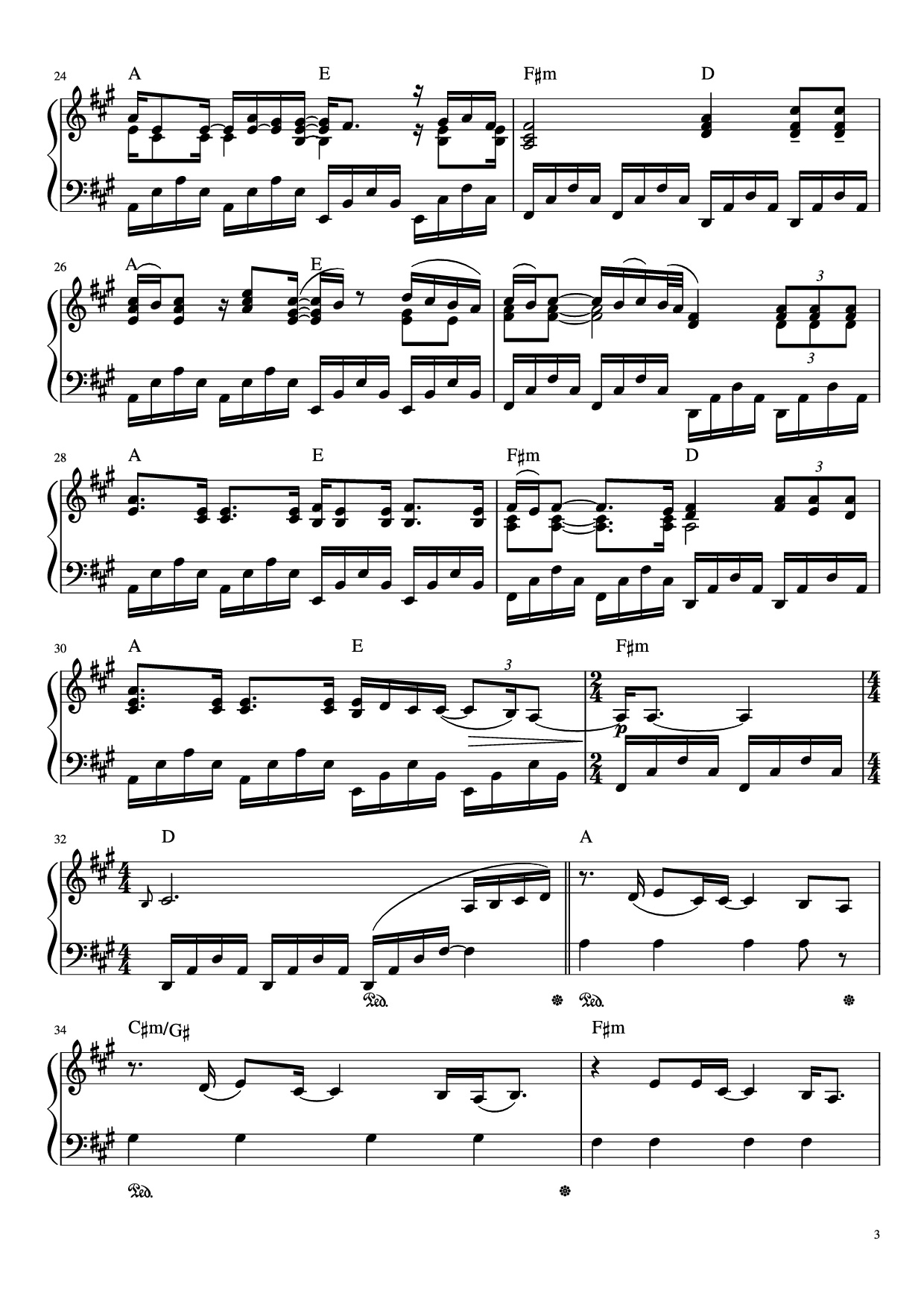 Page 3 of Sheet music PDF Piano Someone Like You Piano - Words and Music by Adele Adrins and Dan Wilson