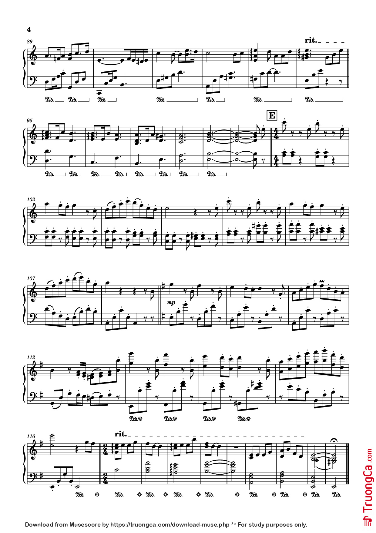Page 4 of Sheet music PDF Piano A SEASIDE TOWN Piano - Kiki