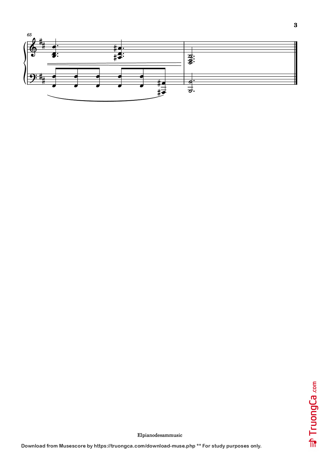 Page 3 of Sheet music PDF Piano Oakvale Theme Piano - Russell Shaw