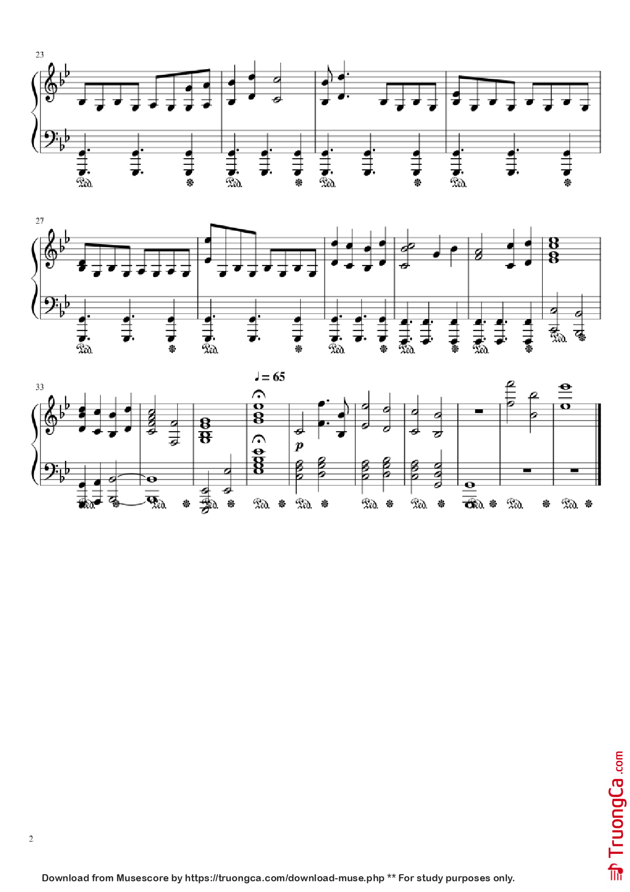 Page 2 of Sheet music PDF Piano Uncharted 4 Main Theme Piano - Undefined