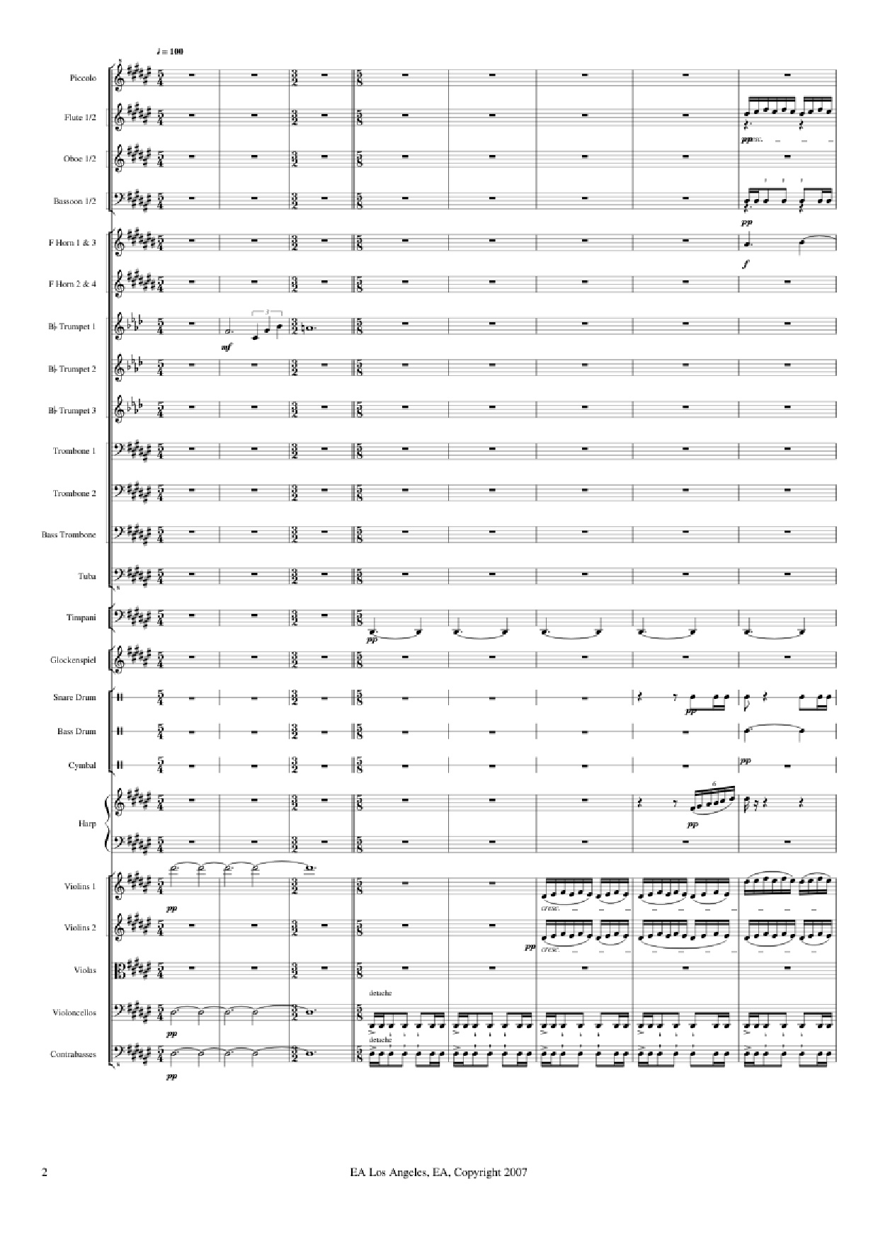 Page 2 of Sheet music PDF Medal of Honor: Airborne - Michael Giachinno Arr. Volodymyr Trykoz