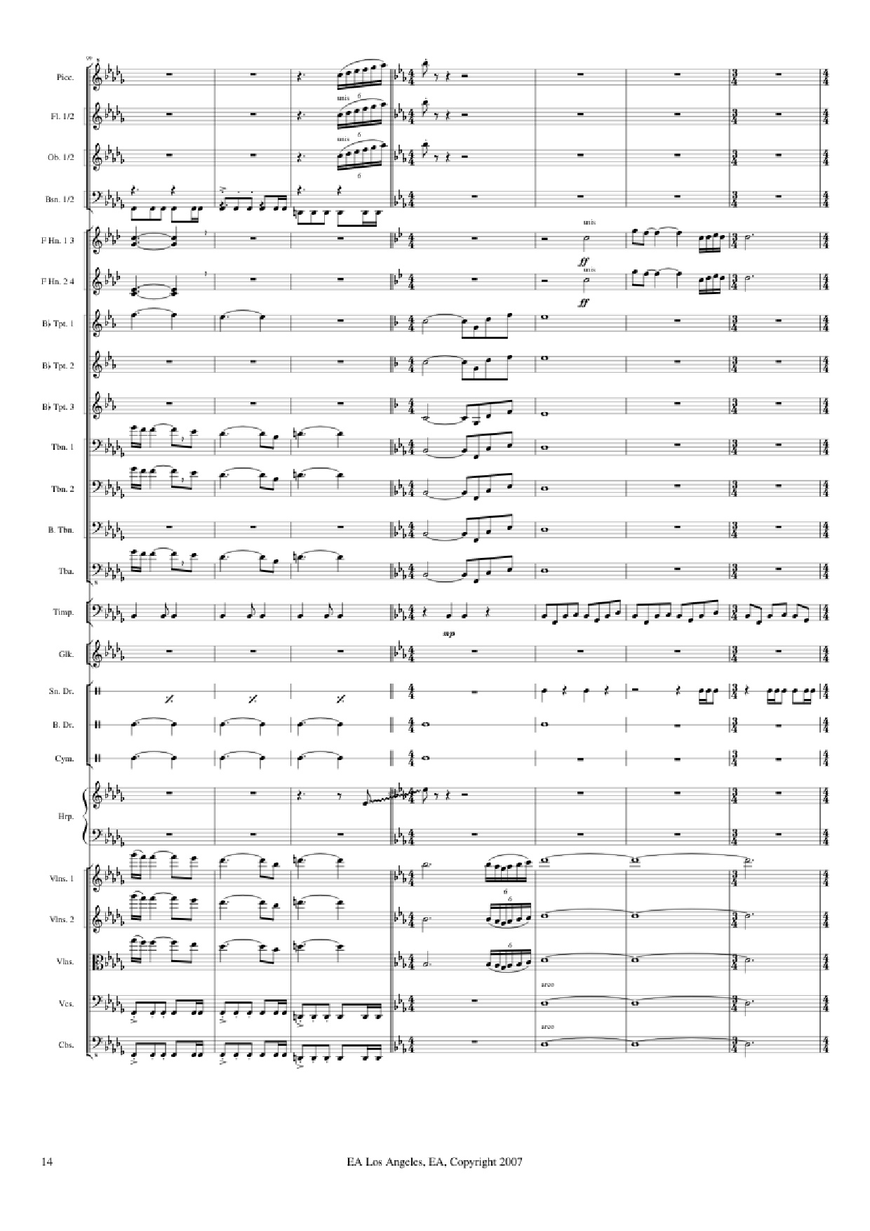 Page 14 of Sheet music PDF Medal of Honor: Airborne - Michael Giachinno Arr. Volodymyr Trykoz