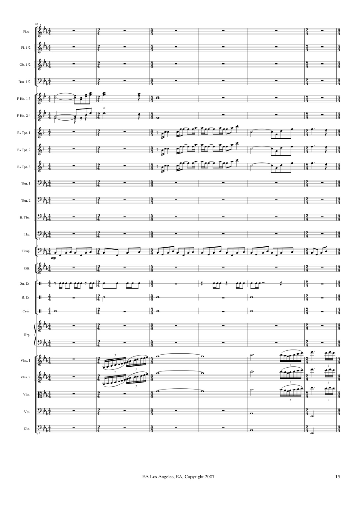 Page 15 of Sheet music PDF Medal of Honor: Airborne - Michael Giachinno Arr. Volodymyr Trykoz