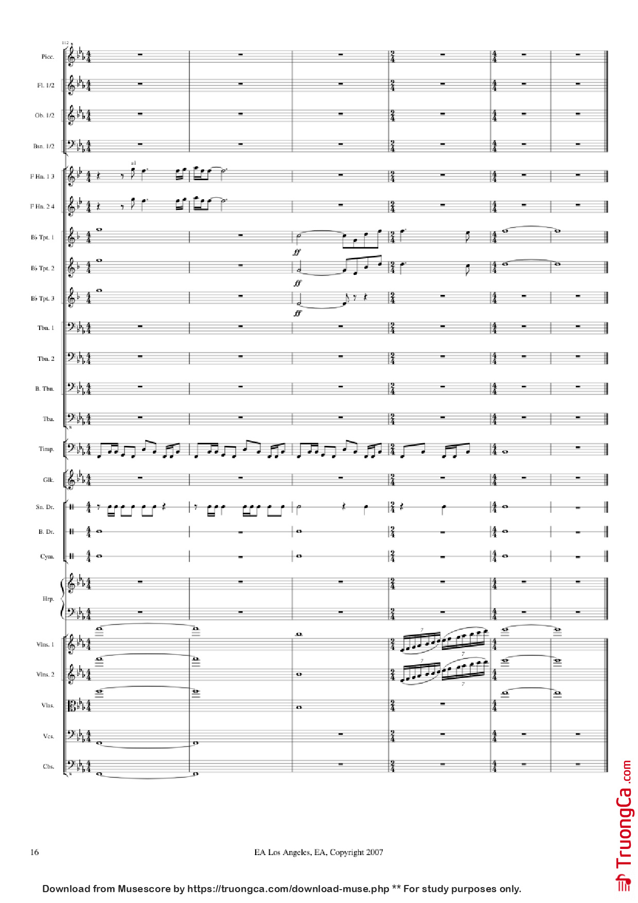 Page 16 of Sheet music PDF Medal of Honor: Airborne - Michael Giachinno Arr. Volodymyr Trykoz