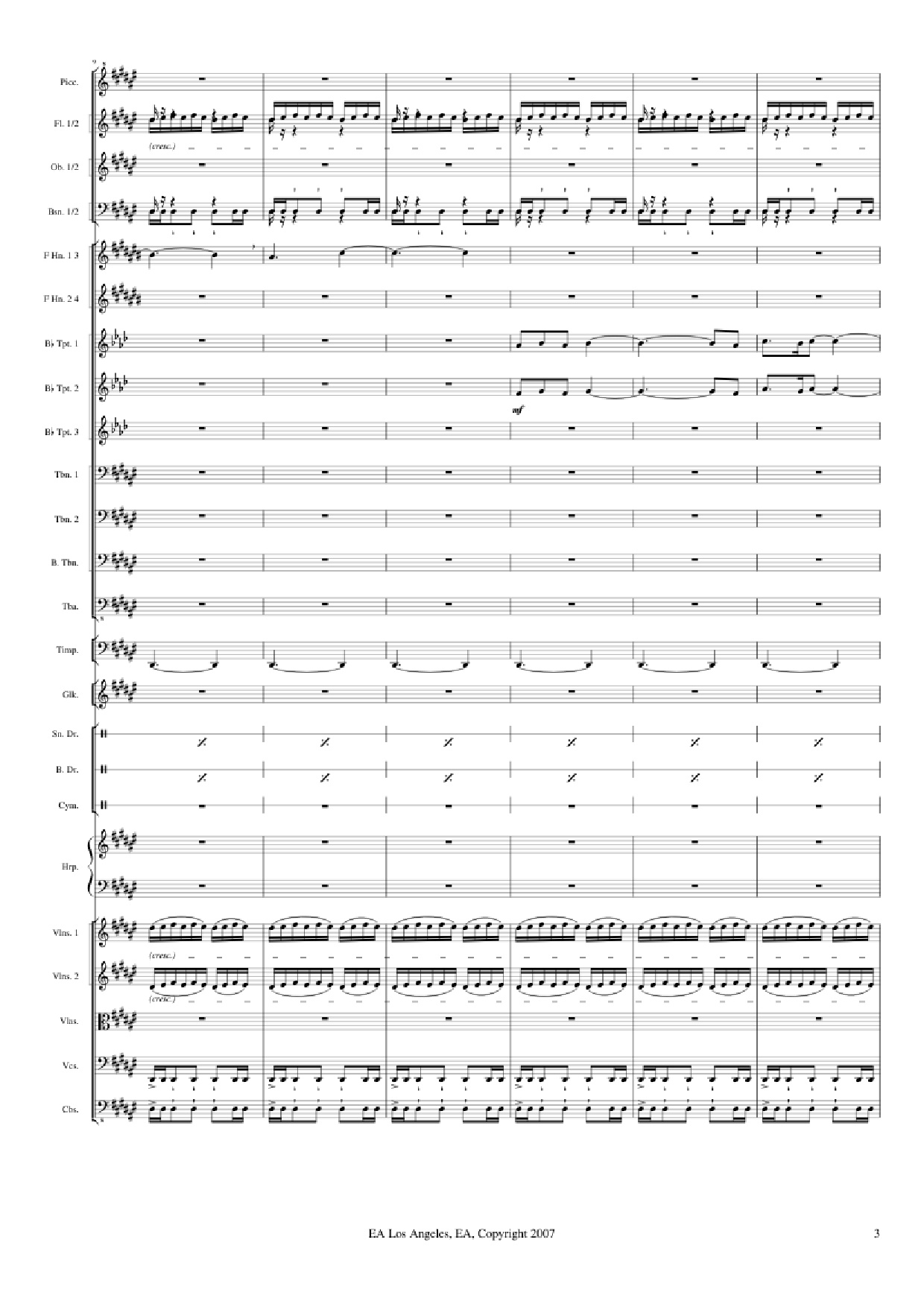 Page 3 of Sheet music PDF Medal of Honor: Airborne - Michael Giachinno Arr. Volodymyr Trykoz