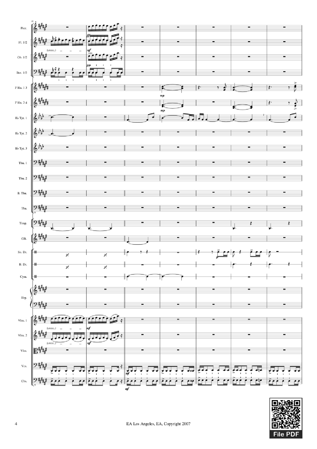 Page 4 of Sheet music PDF Medal of Honor: Airborne - Michael Giachinno Arr. Volodymyr Trykoz