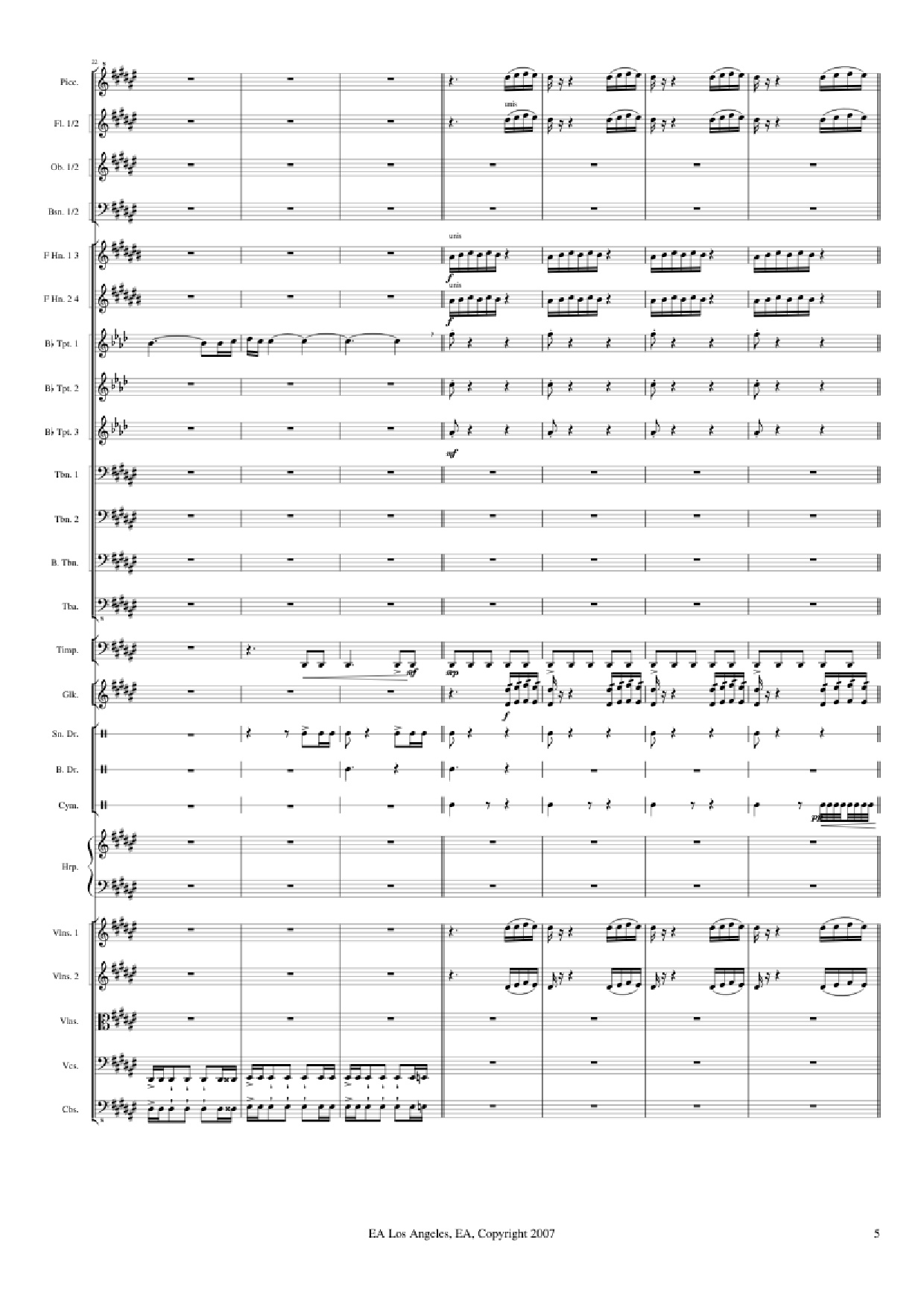 Page 5 of Sheet music PDF Medal of Honor: Airborne - Michael Giachinno Arr. Volodymyr Trykoz