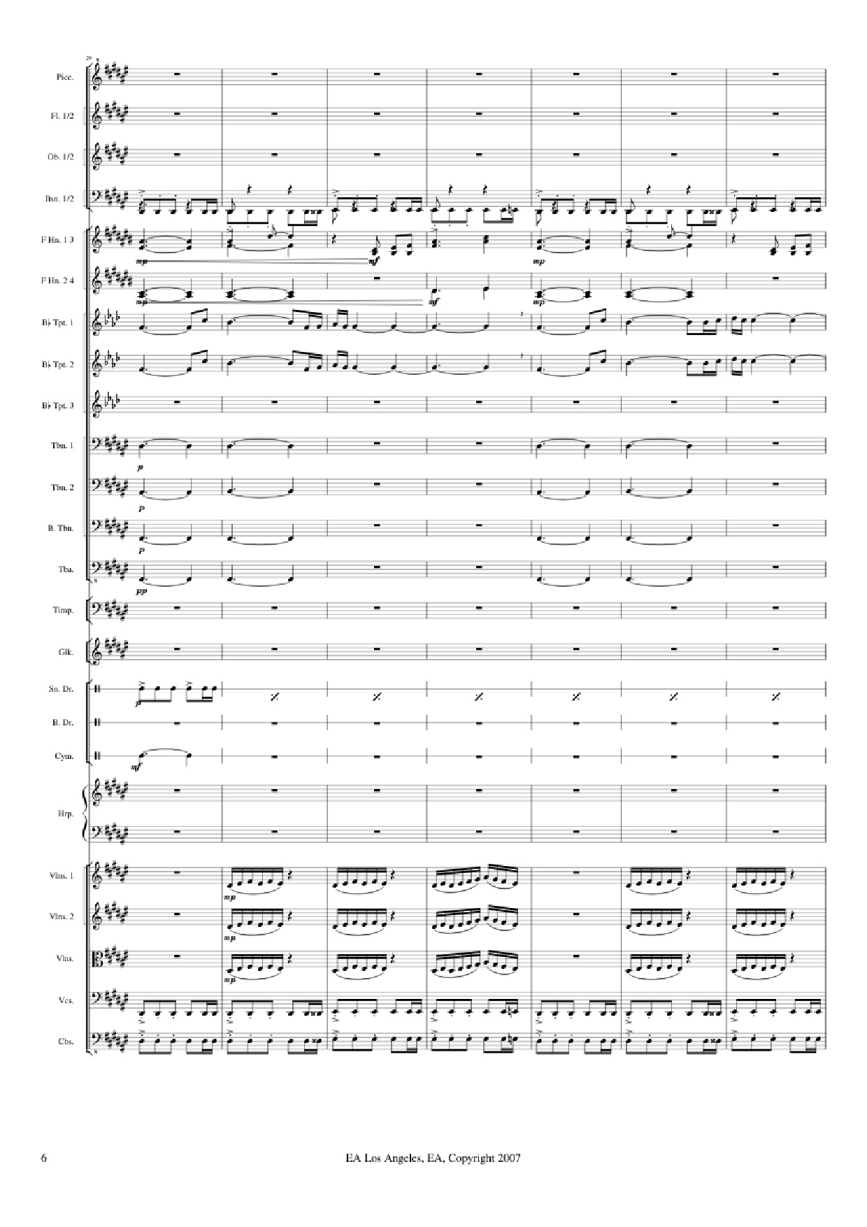 Page 6 of Sheet music PDF Medal of Honor: Airborne - Michael Giachinno Arr. Volodymyr Trykoz