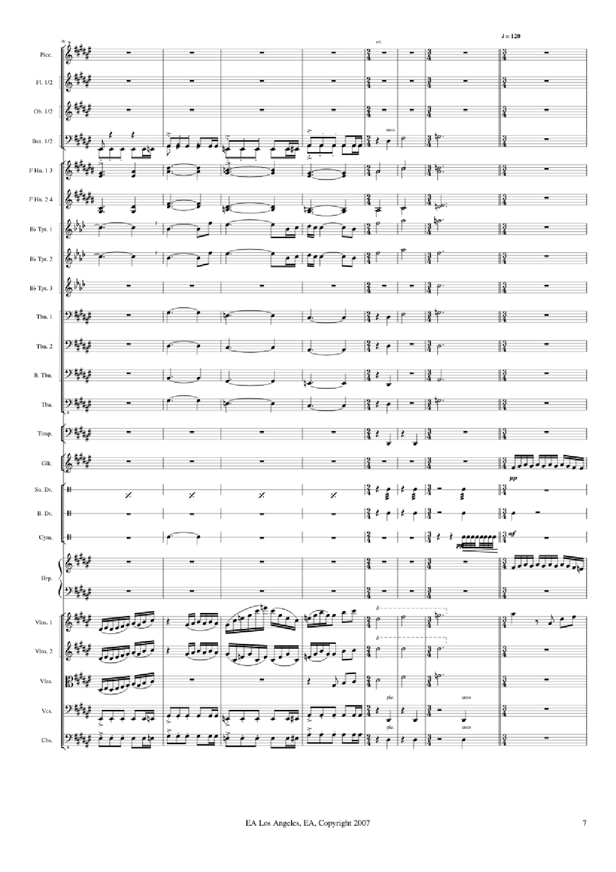 Page 7 of Sheet music PDF Medal of Honor: Airborne - Michael Giachinno Arr. Volodymyr Trykoz