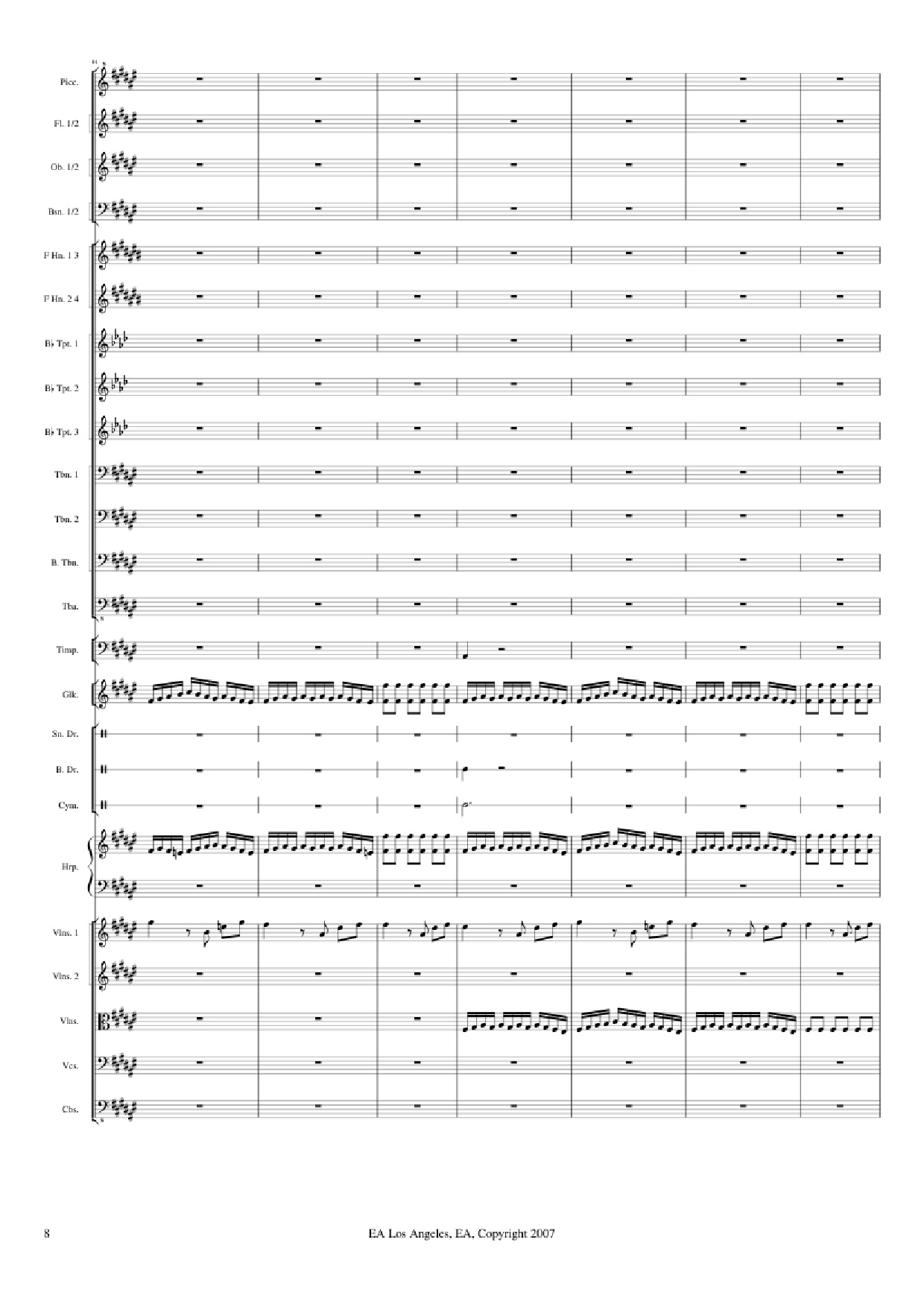 Page 8 of Sheet music PDF Medal of Honor: Airborne - Michael Giachinno Arr. Volodymyr Trykoz