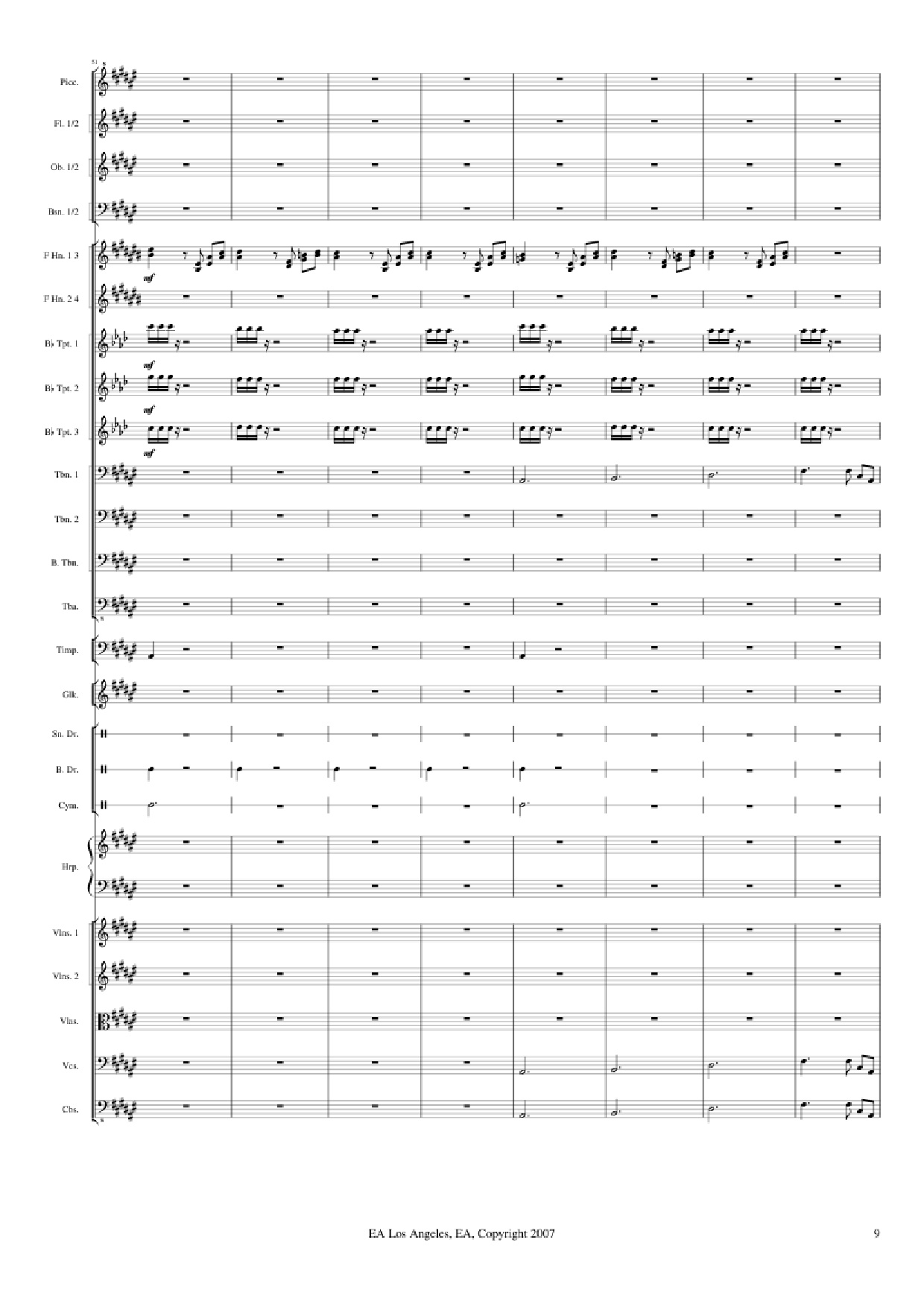 Page 9 of Sheet music PDF Medal of Honor: Airborne - Michael Giachinno Arr. Volodymyr Trykoz