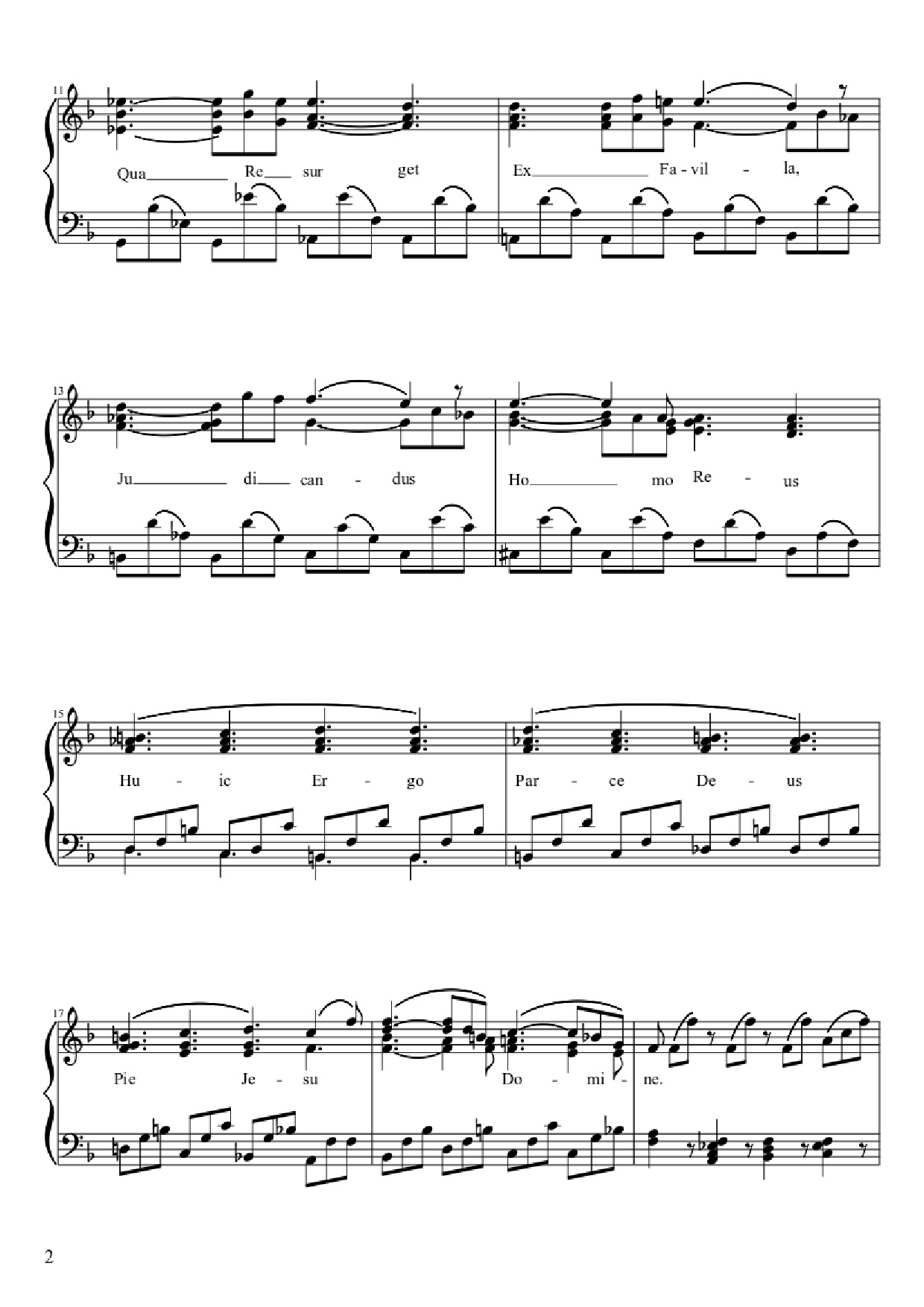 Page 2 of Sheet music PDF Piano Lacrimosa Piano - Wolfgang Amadeus Mozart (1756-1791