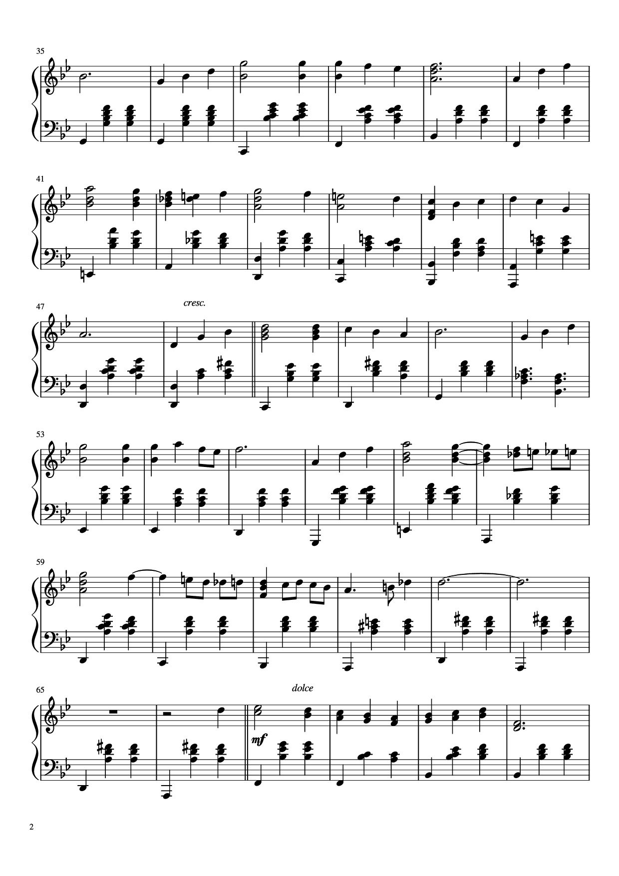 Page 2 of Sheet music PDF Piano Merry-Go-Round of Life Piano - Joe Hisaishi