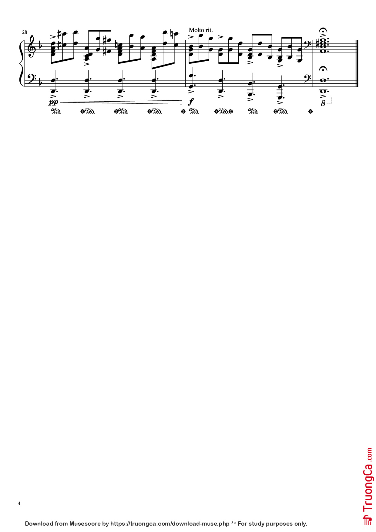 Page 4 of Sheet music PDF Piano Requiem - Lacrimosa Piano - Mozart - flheight