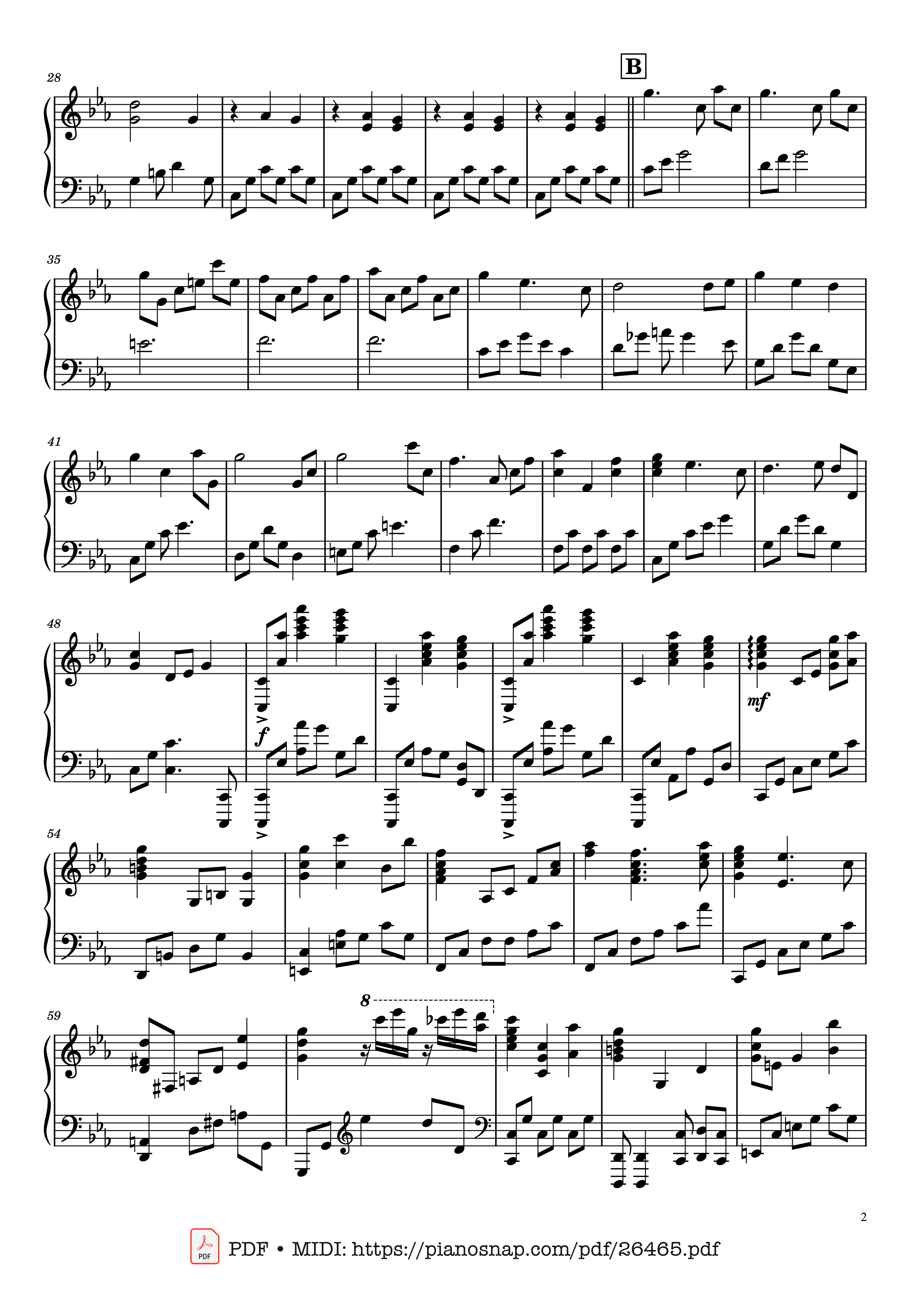 Page 2 of Sheet music PDF Once Upon a December Piano - Music by S. Flaherty & D. Newman