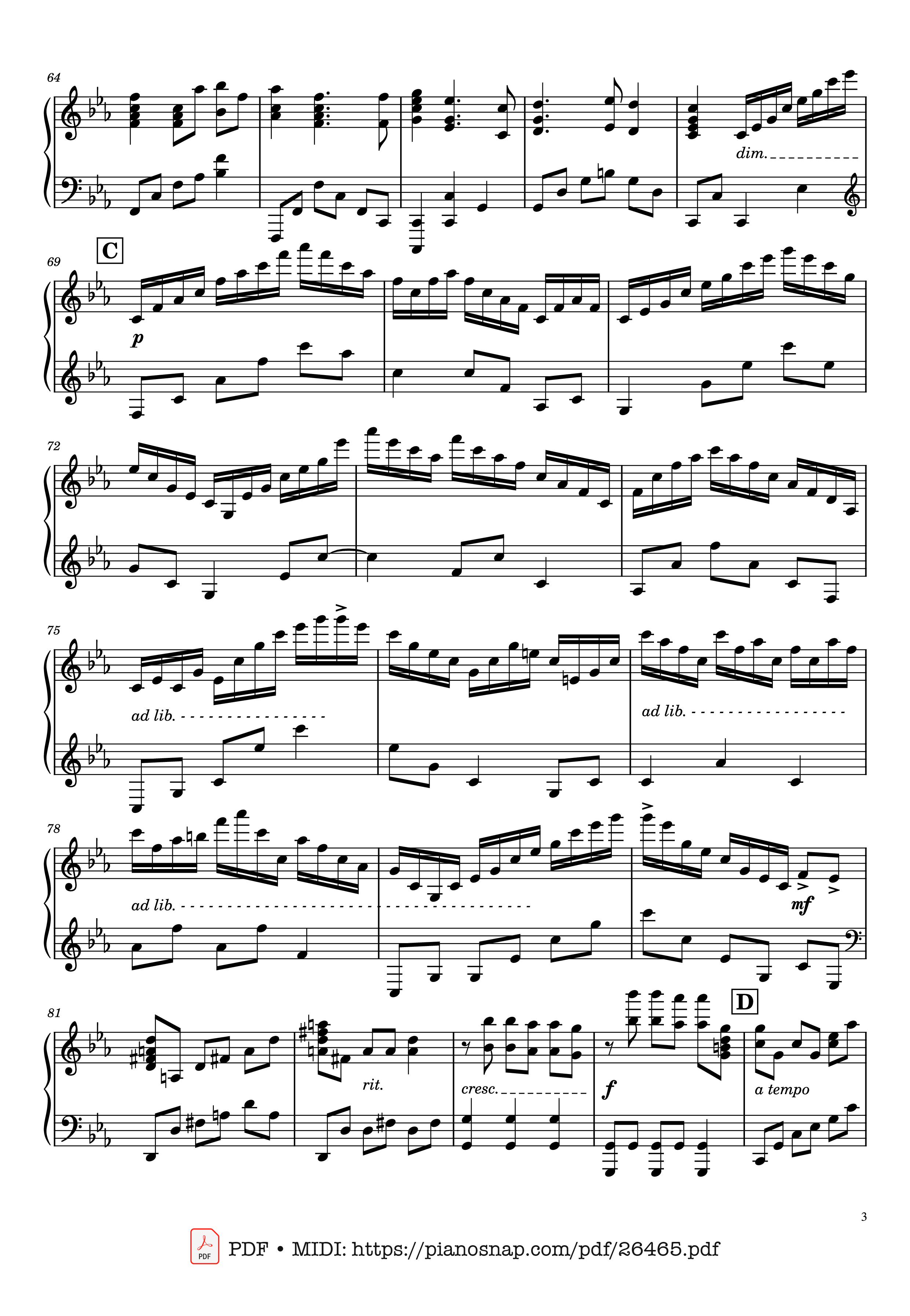 Page 3 of Sheet music PDF Once Upon a December Piano - Music by S. Flaherty & D. Newman