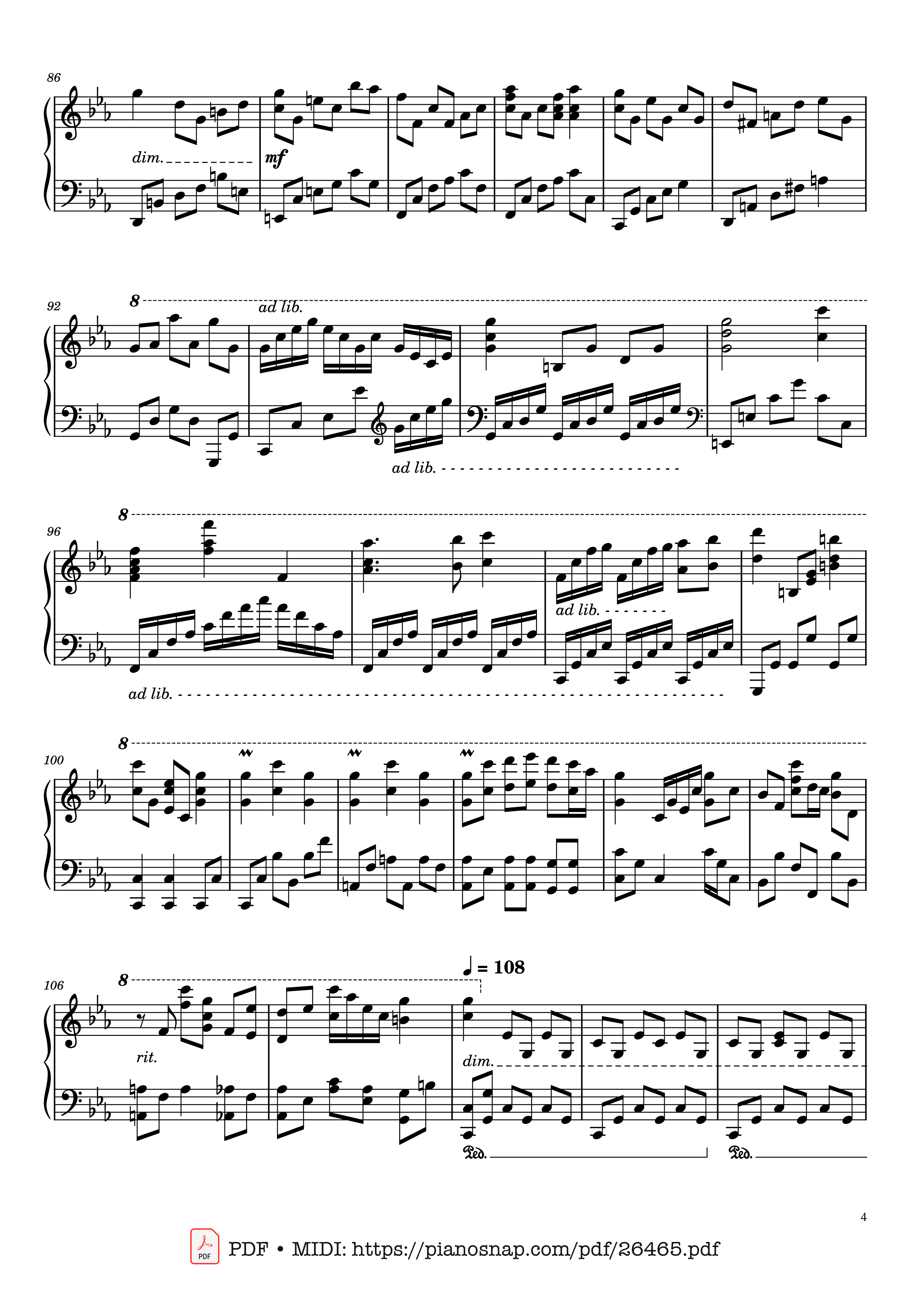 Page 4 of Sheet music PDF Once Upon a December Piano - Music by S. Flaherty & D. Newman