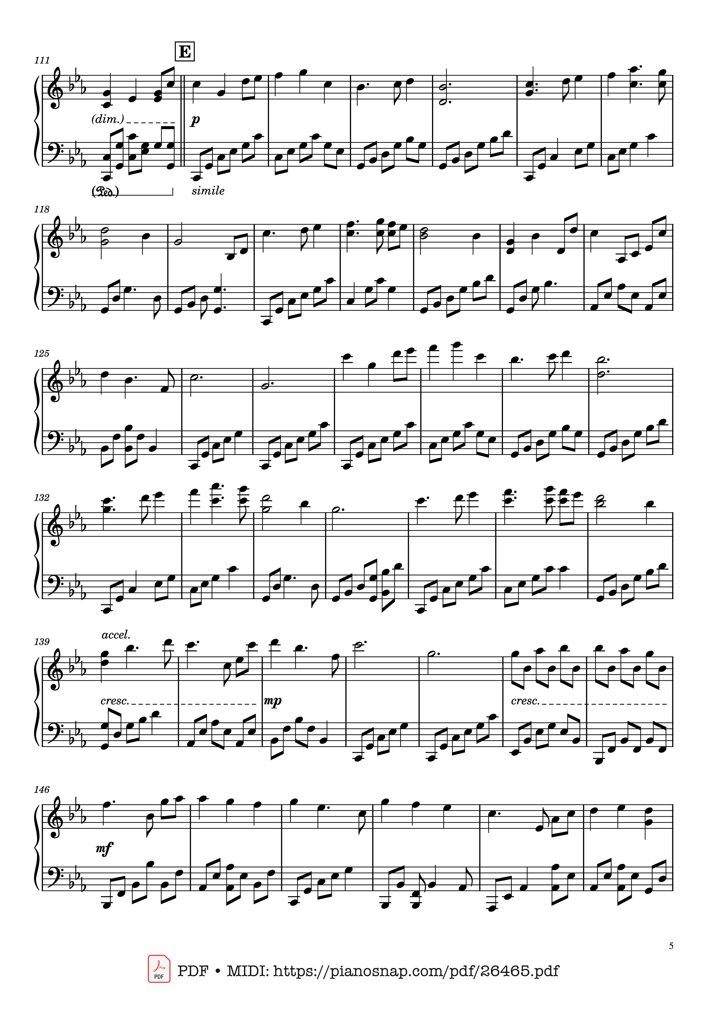 Page 5 of Sheet music PDF Once Upon a December Piano - Music by S. Flaherty & D. Newman