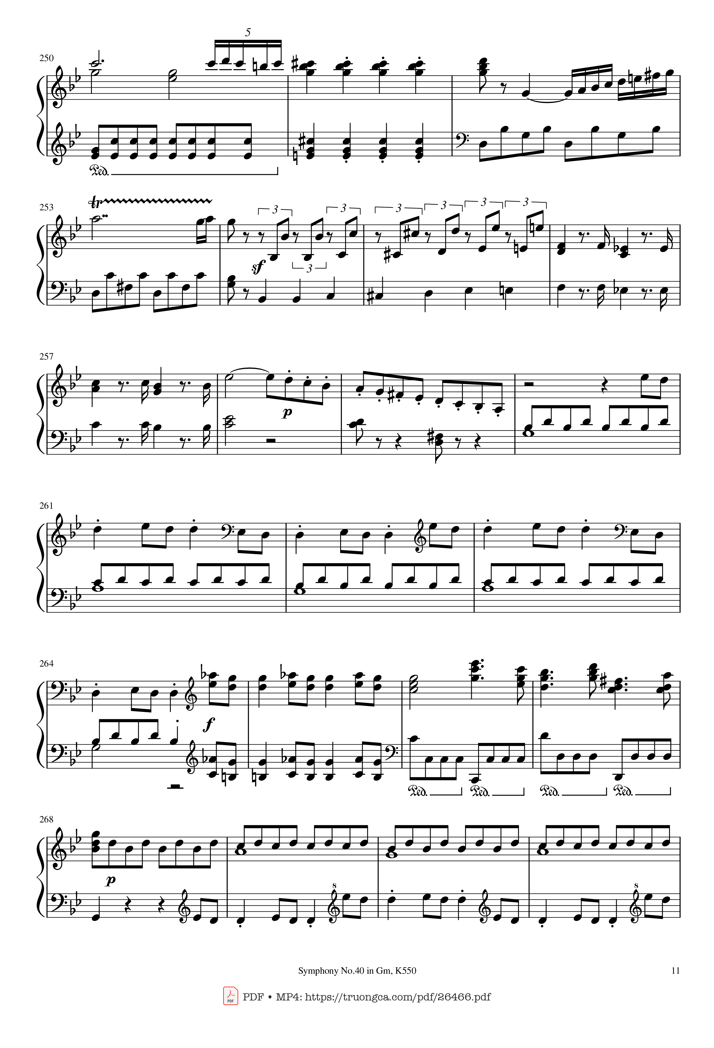 Page 11 of Sheet music PDF Piano Symphony No.40 in Gm, K550 Piano - W.A.Mozart