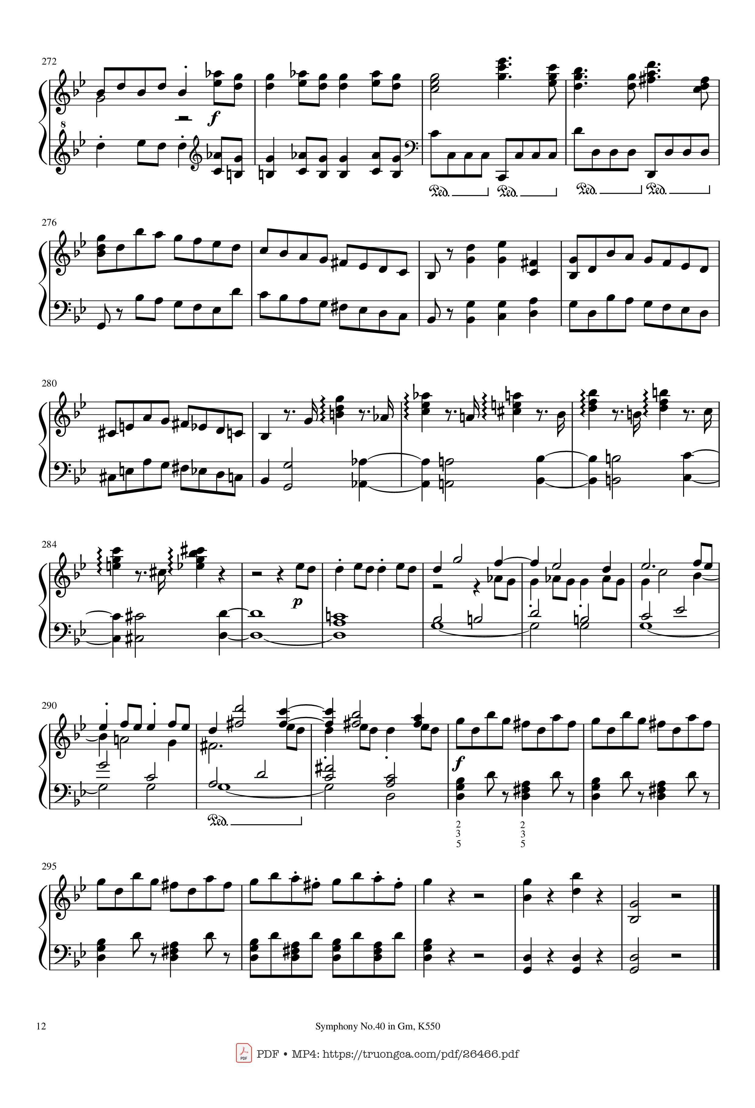 Page 12 of Sheet music PDF Piano Symphony No.40 in Gm, K550 Piano - W.A.Mozart
