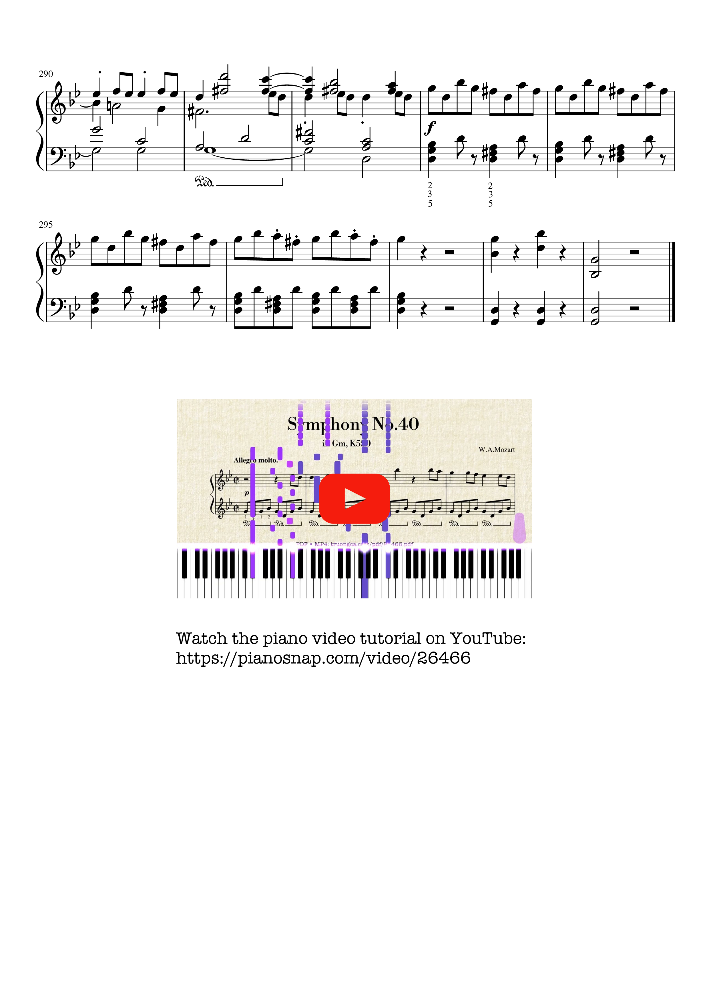 Page 13 of Sheet music PDF Piano Symphony No.40 in Gm, K550 Piano - W.A.Mozart