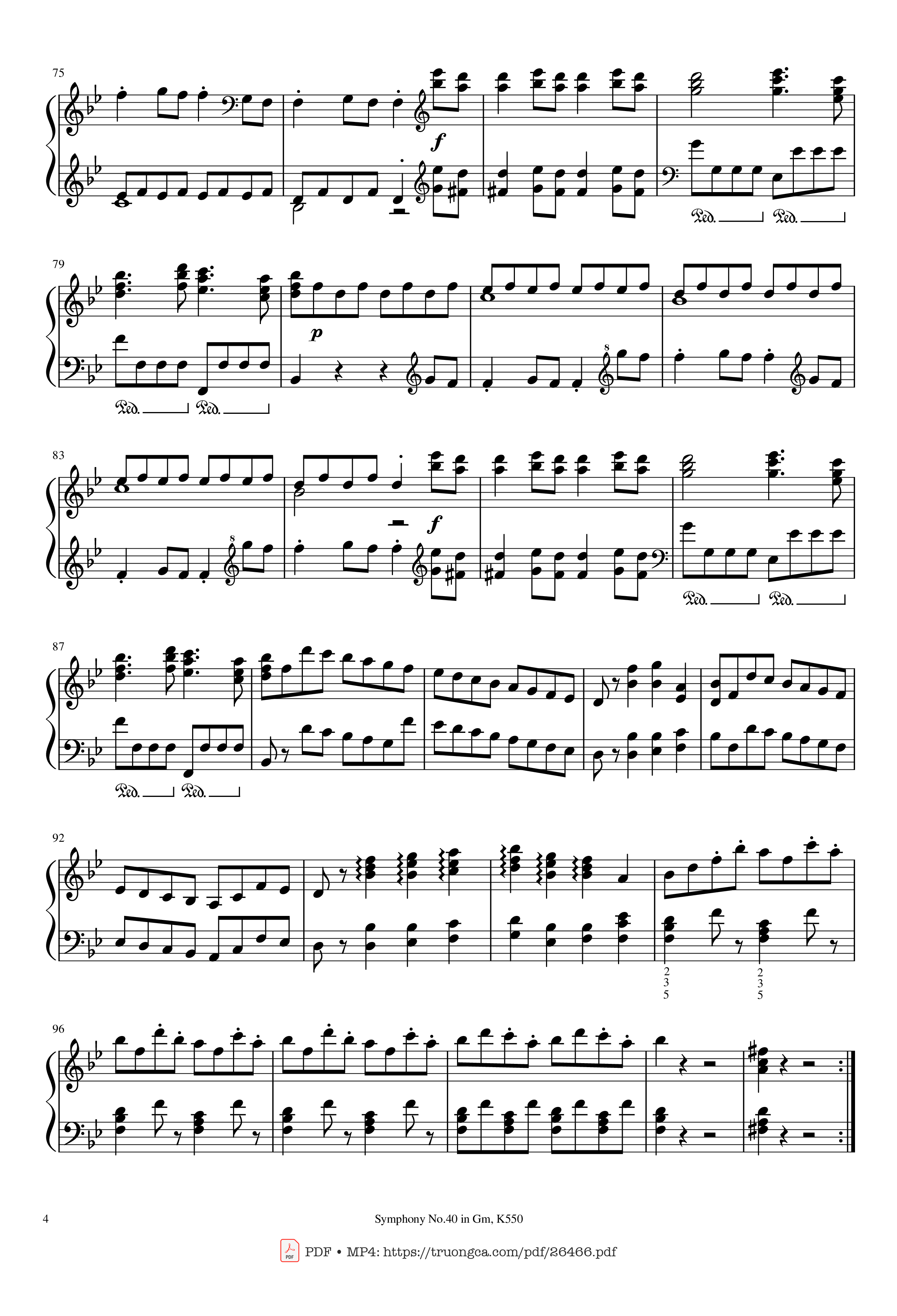 Page 4 of Sheet music PDF Piano Symphony No.40 in Gm, K550 Piano - W.A.Mozart