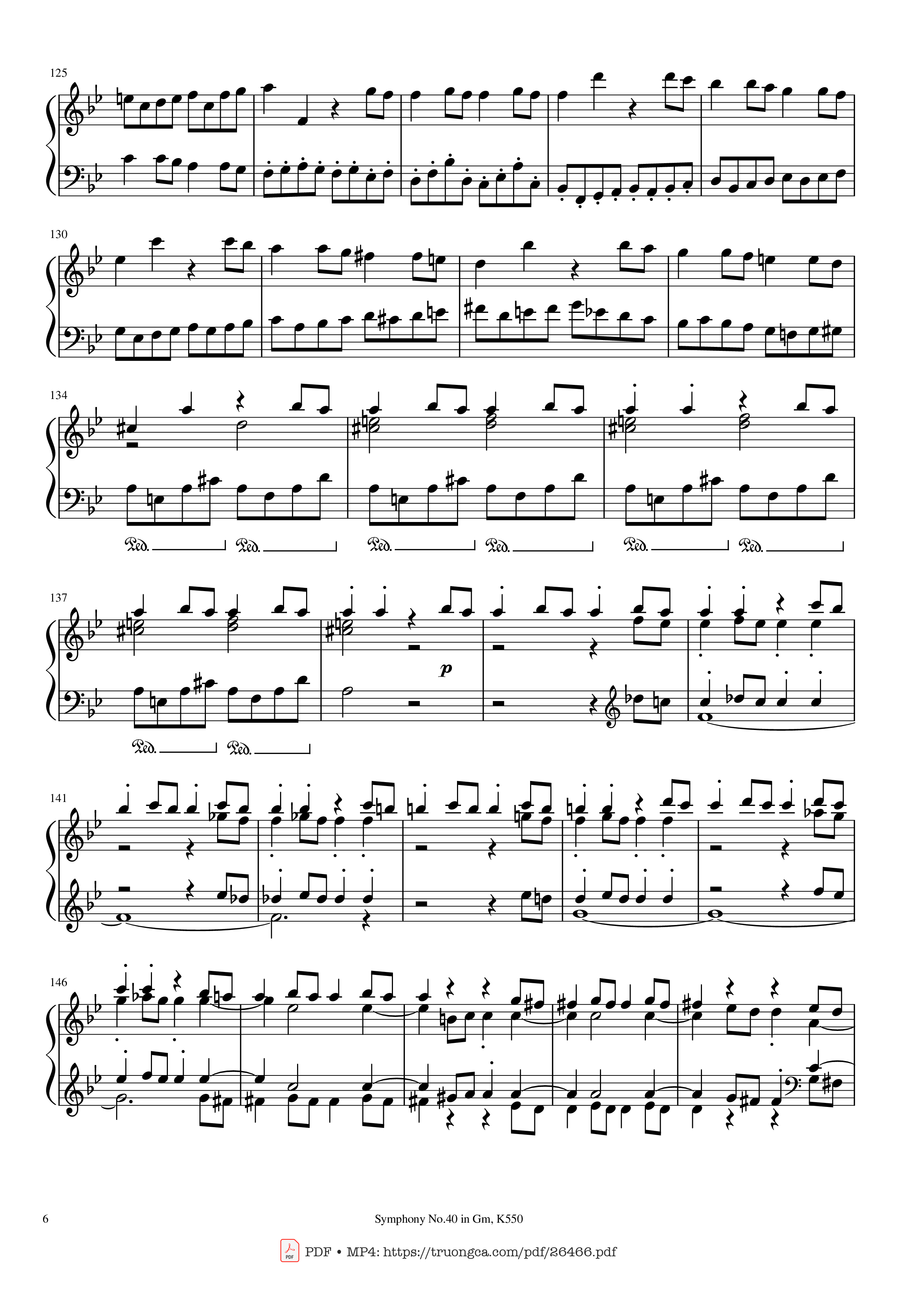 Page 6 of Sheet music PDF Piano Symphony No.40 in Gm, K550 Piano - W.A.Mozart