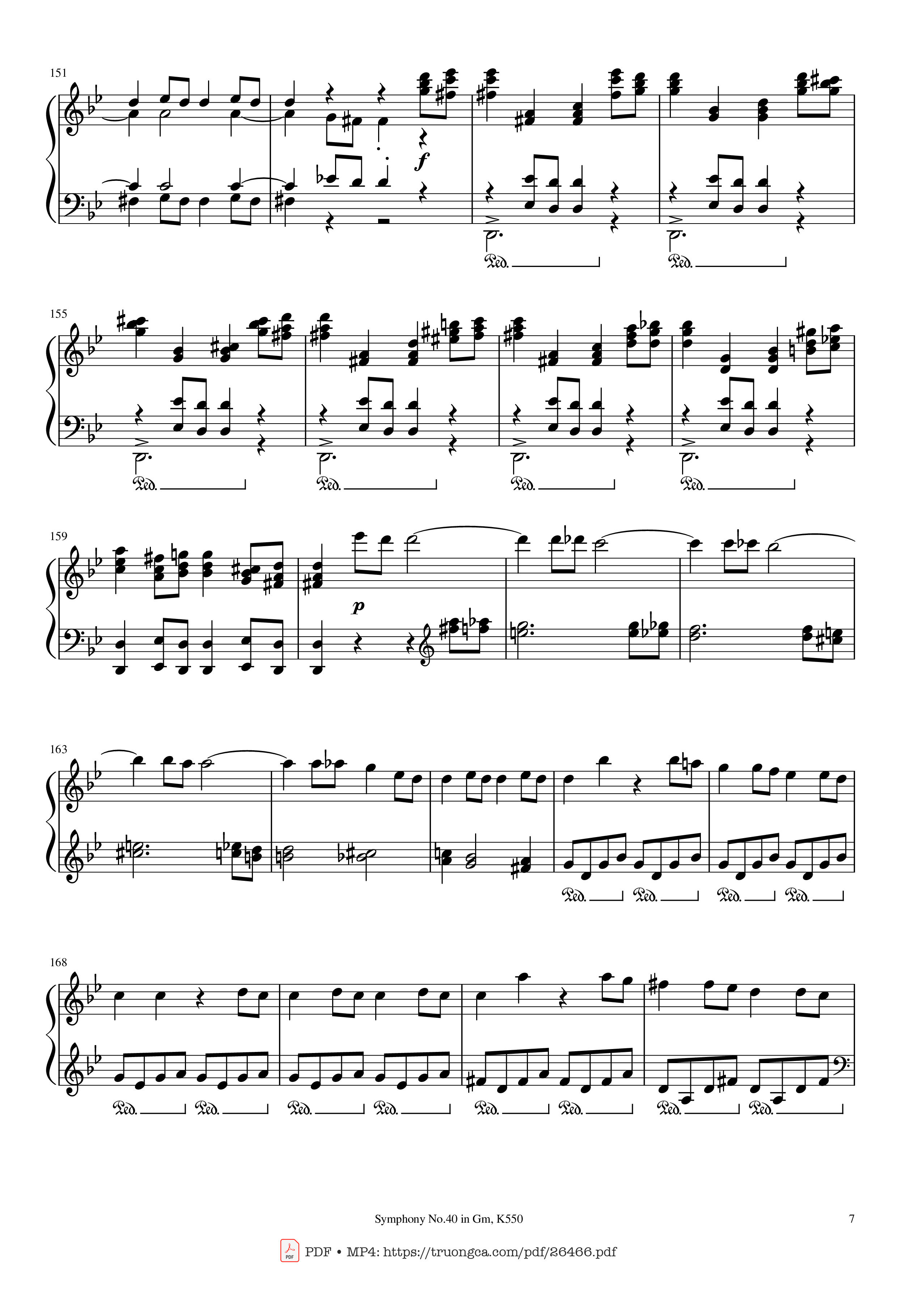 Page 7 of Sheet music PDF Piano Symphony No.40 in Gm, K550 Piano - W.A.Mozart