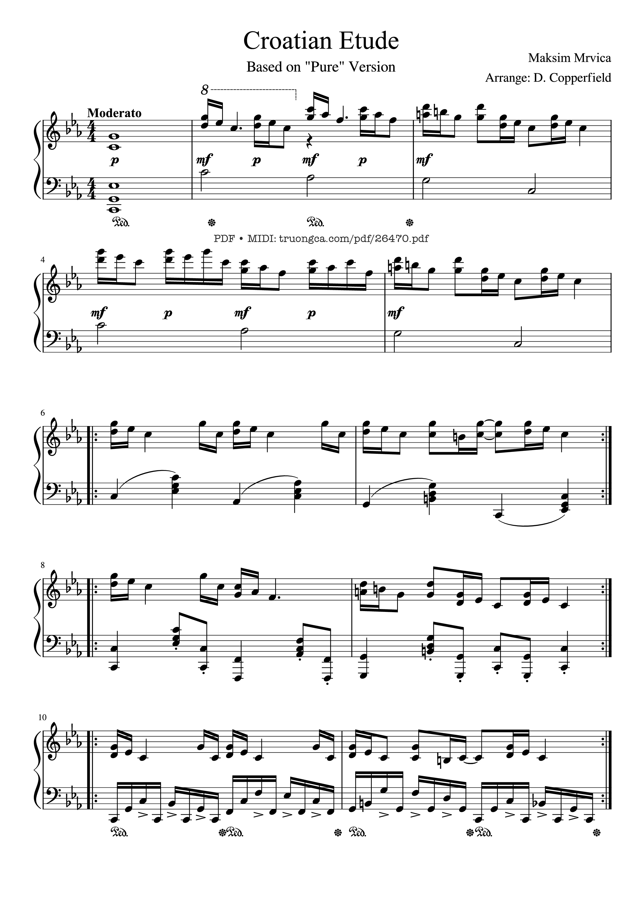 Page 1 of Sheet music PDF Piano Croatian Etude Piano - Maksim Mrvica