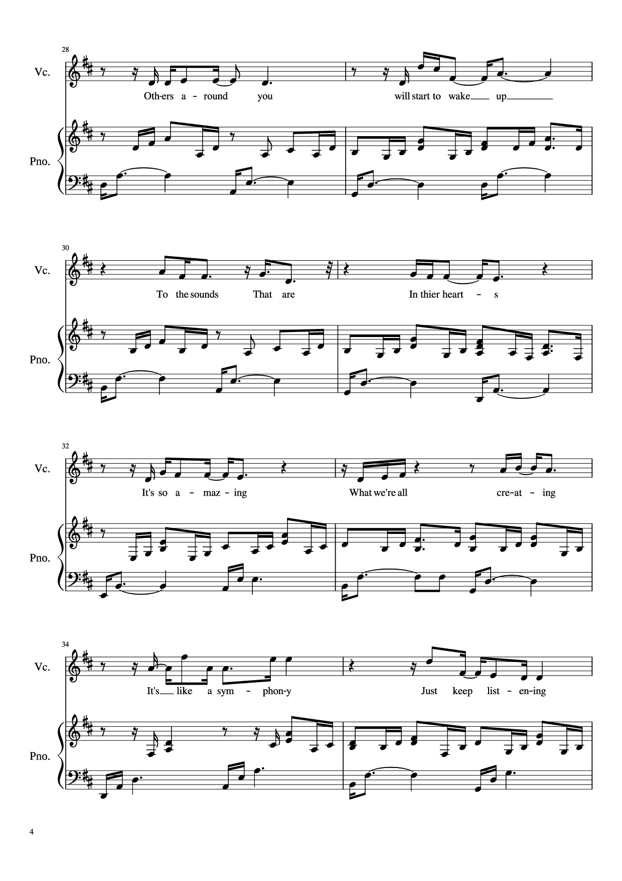 Page 4 of Sheet music PDF Piano Glorious Piano - David Archuleta