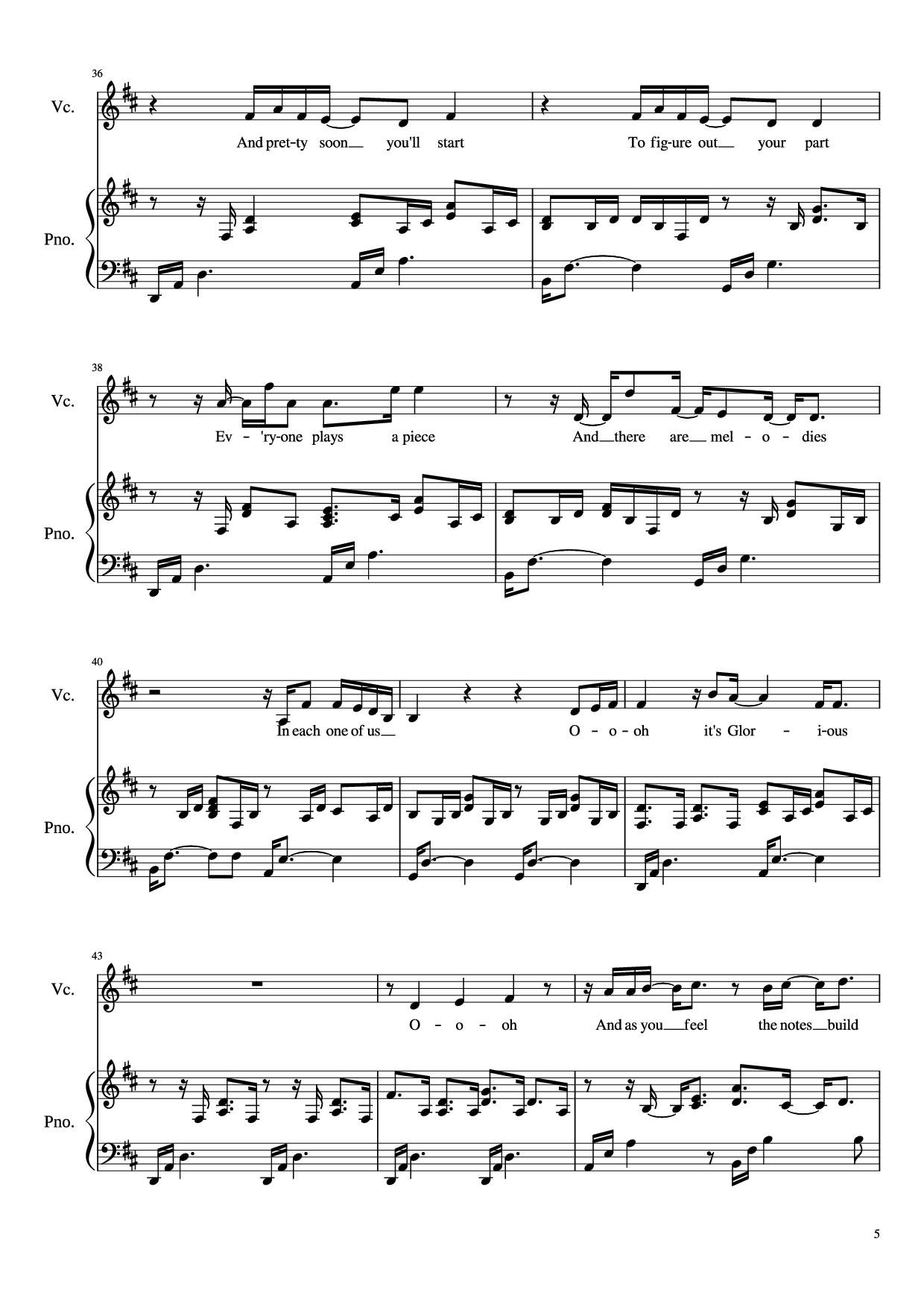 Page 5 of Sheet music PDF Piano Glorious Piano - David Archuleta
