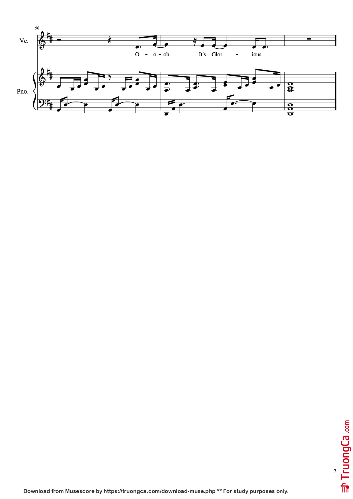 Page 7 of Sheet music PDF Piano Glorious Piano - David Archuleta